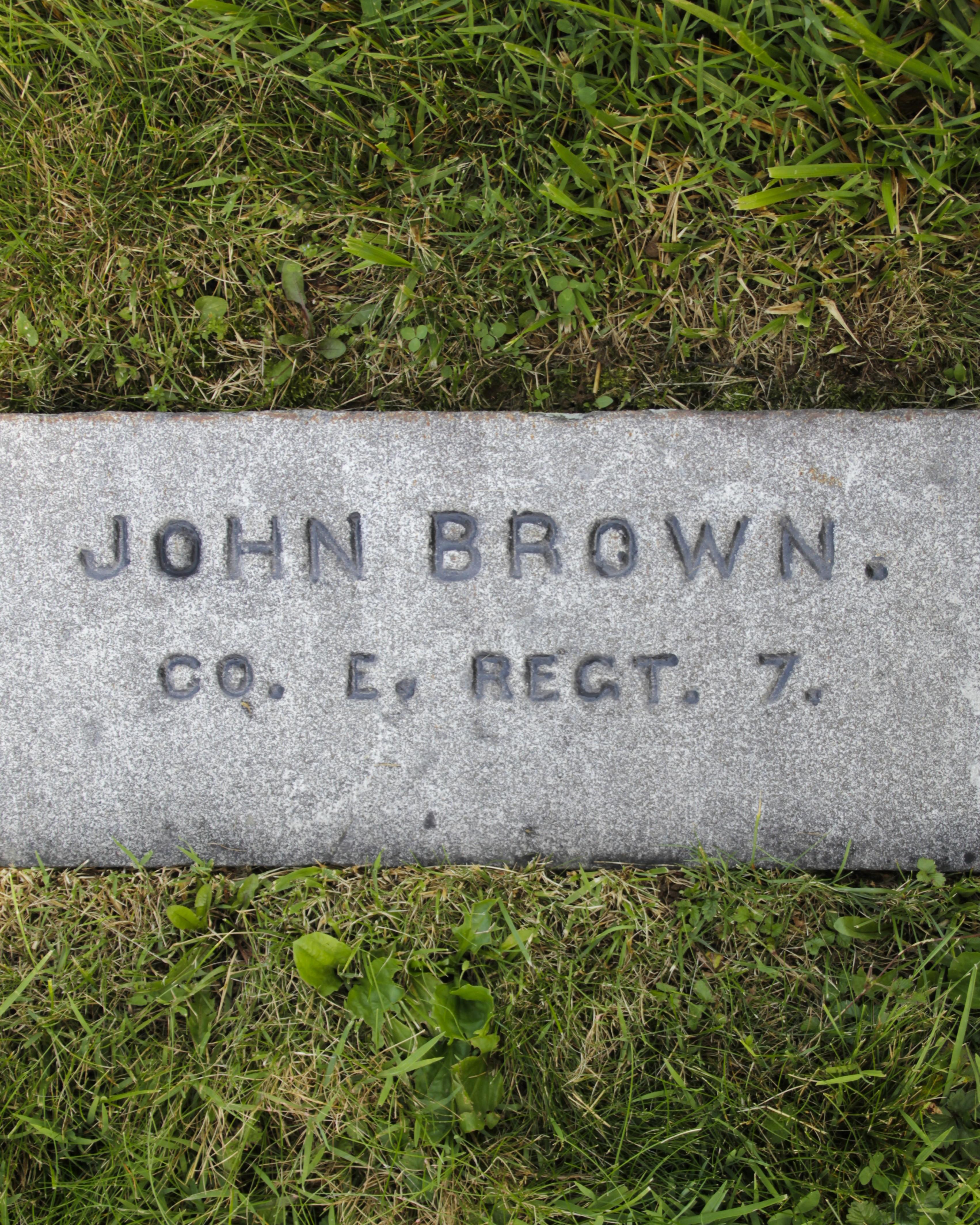 The gravestone of John Brown (7th WV, Co. E)