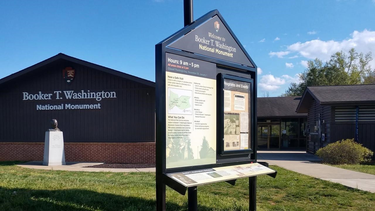 Front entrance to the Booker T. Washington Visitor Center