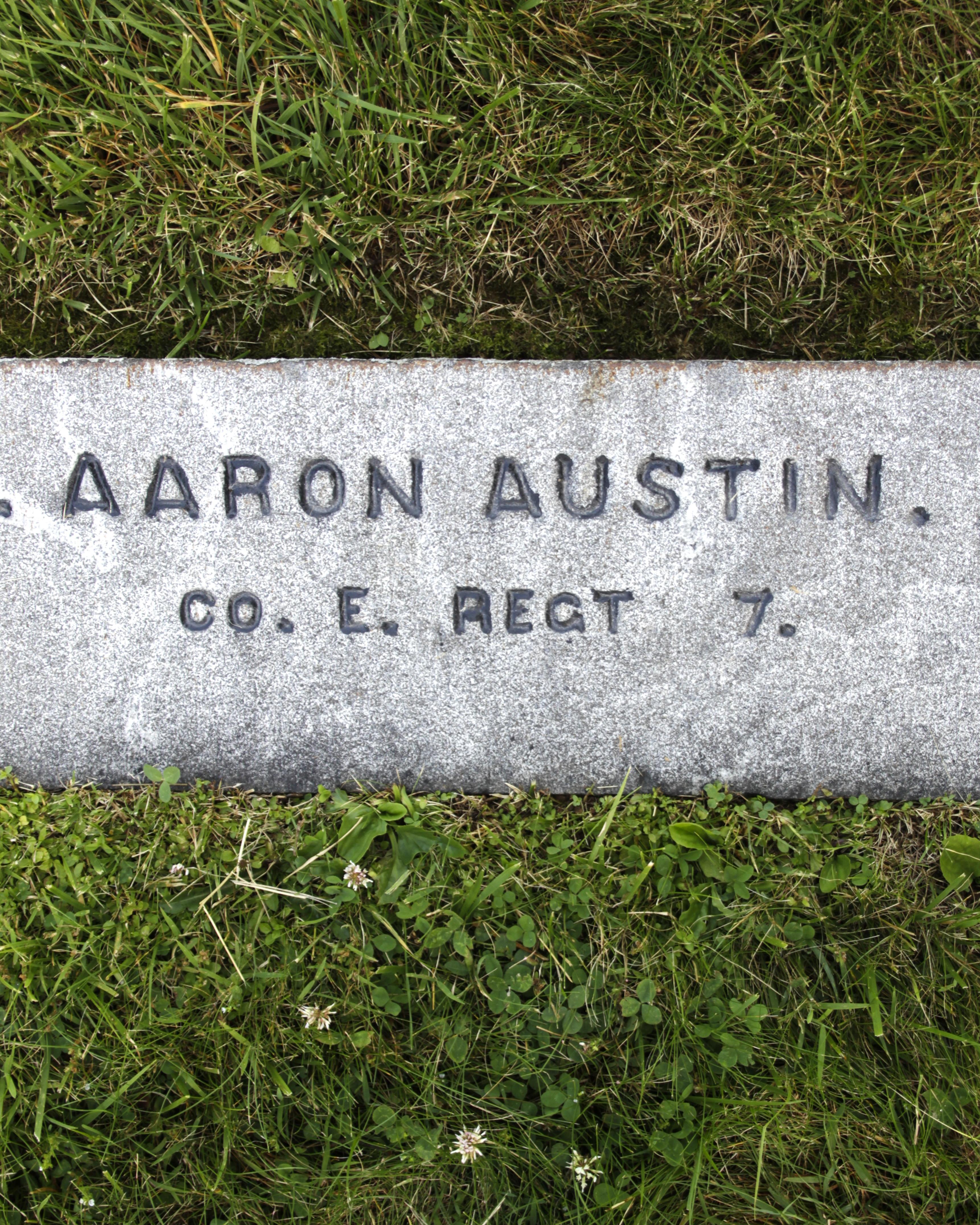 The gravestone of Aaron Austin