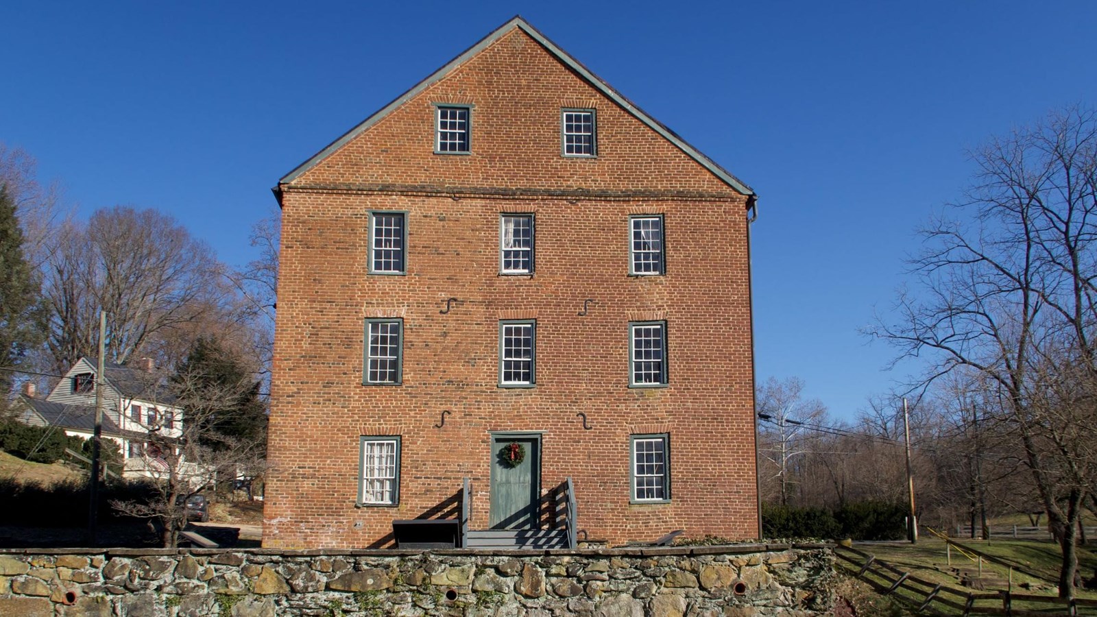 A four-story red brick building