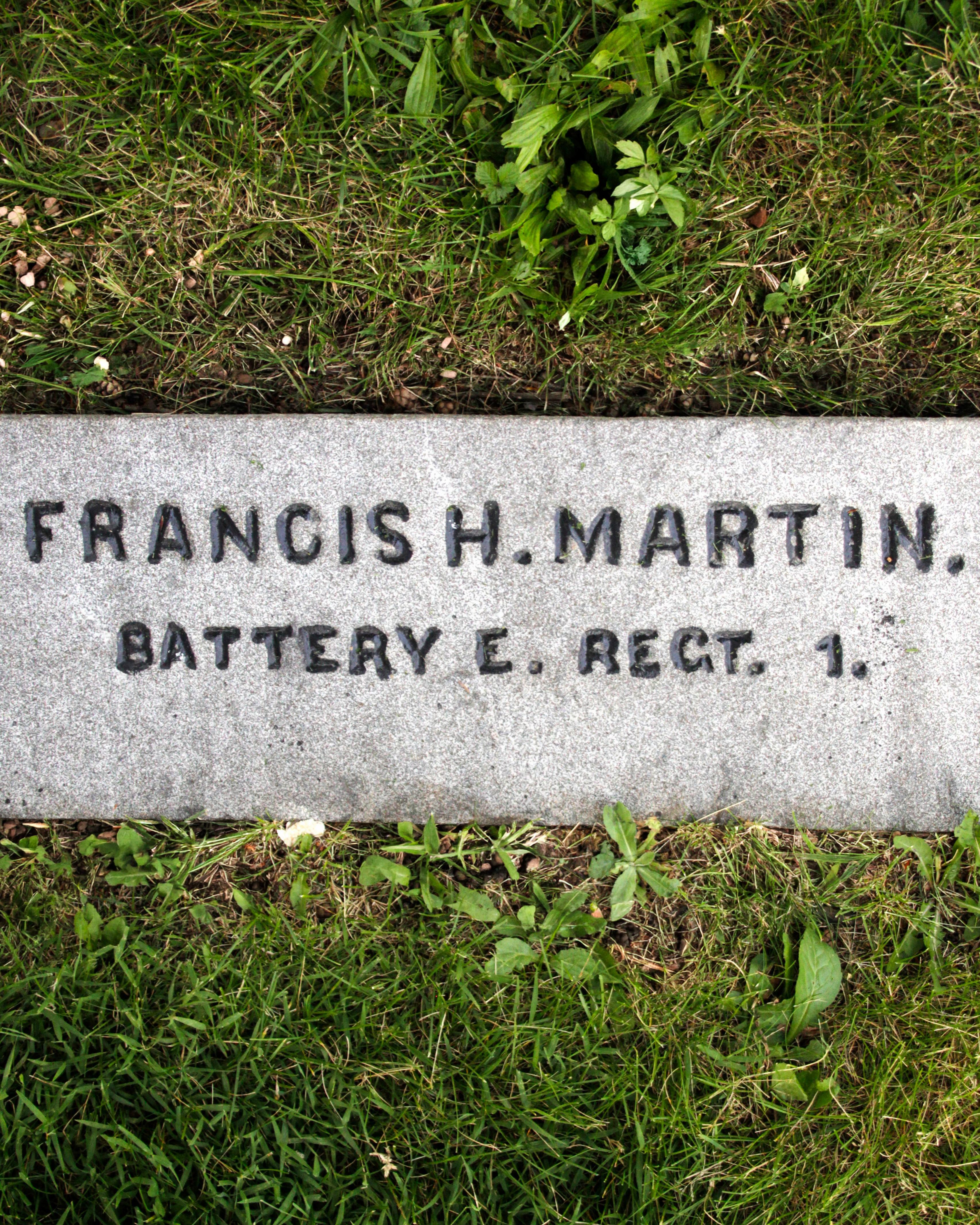 Gravestone of Francis Martin in Gettysburg National Cemetery
