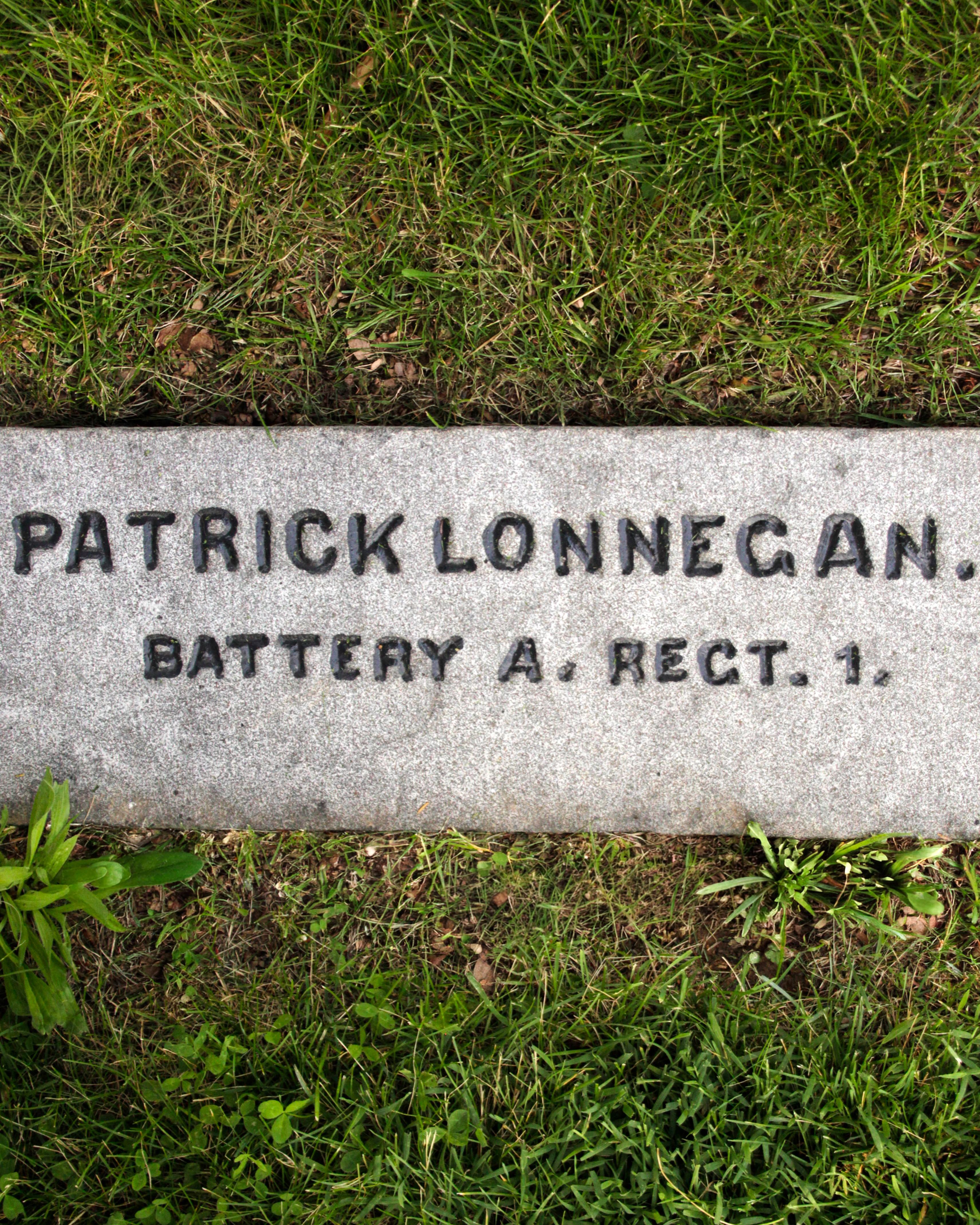 Gravestone of Patrick Lonnegan in Gettysburg National Cemetery