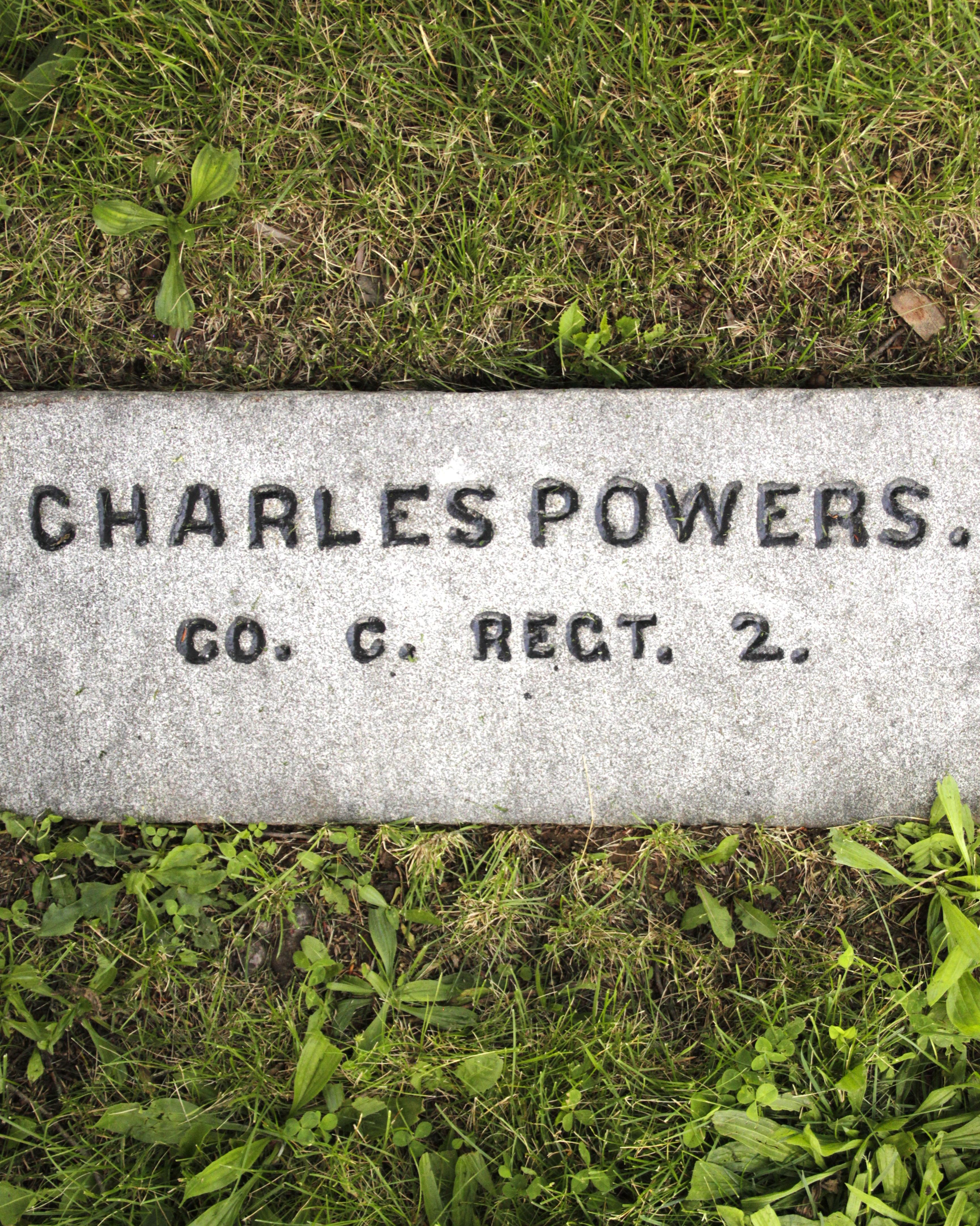 Gravestone of Charles Powers in Gettysburg National Cemetery