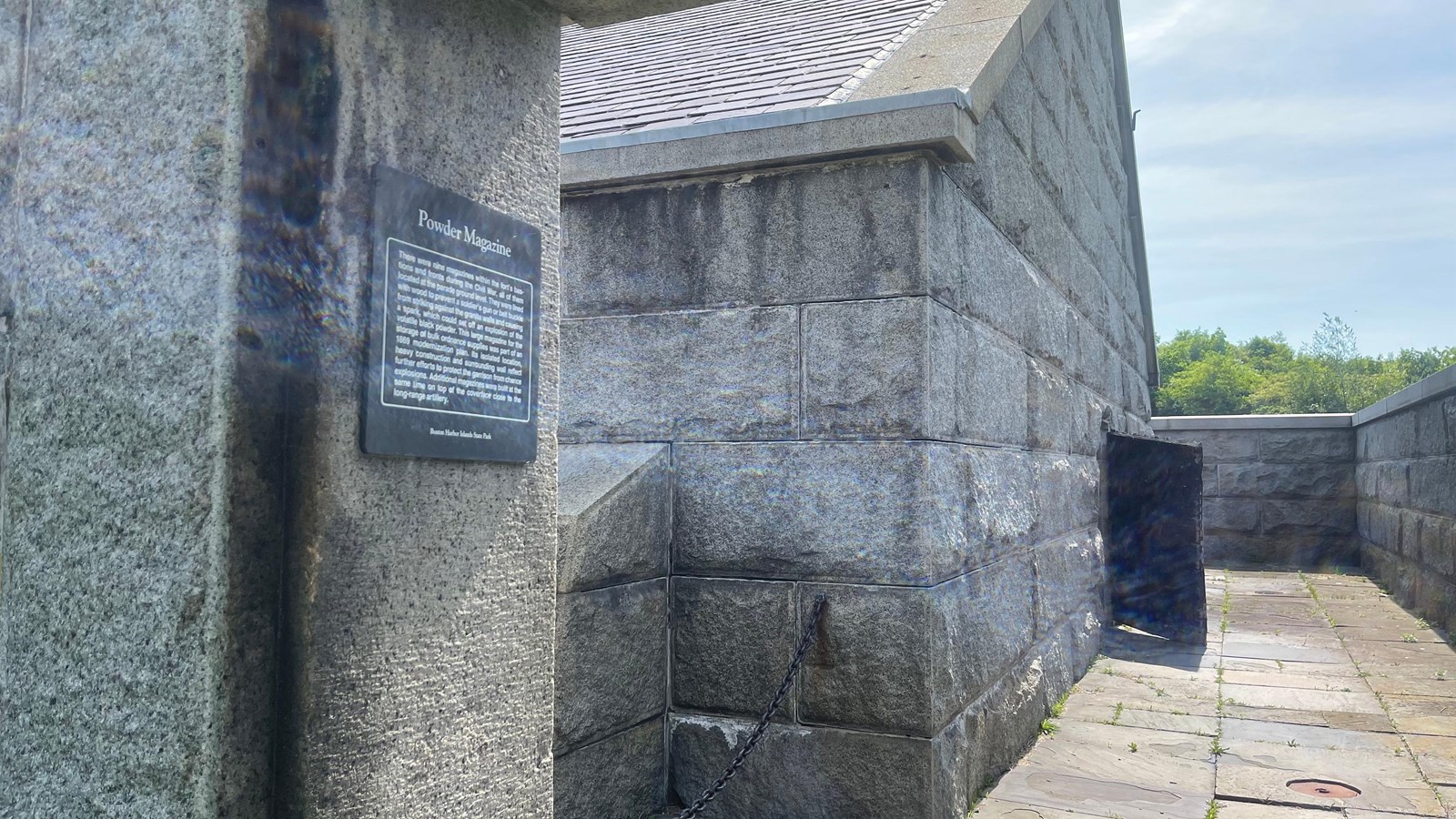 stone entryway to a small stone storage structure