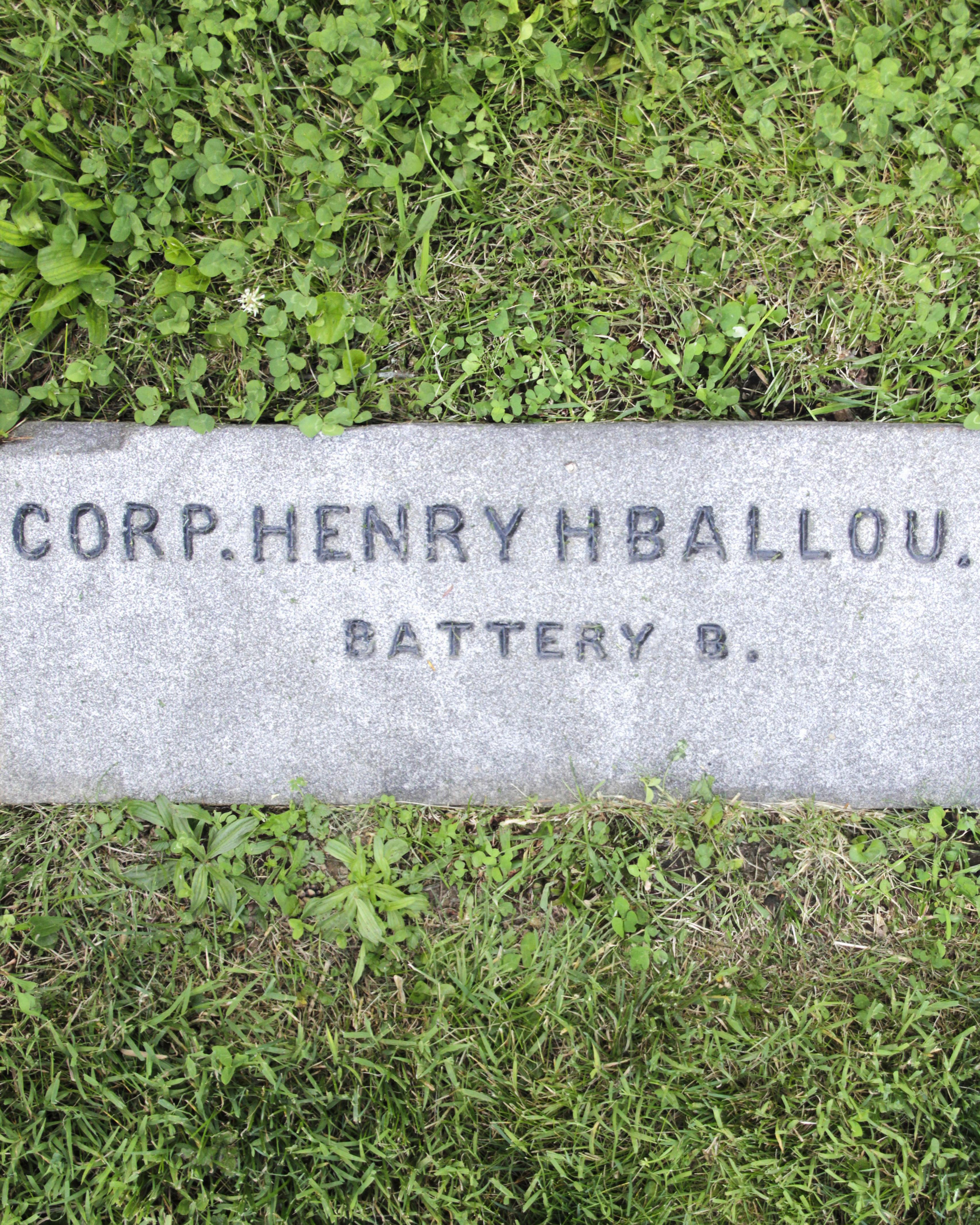 Gravestone of Henry H. Ballou in Gettysburg National Cemetery
