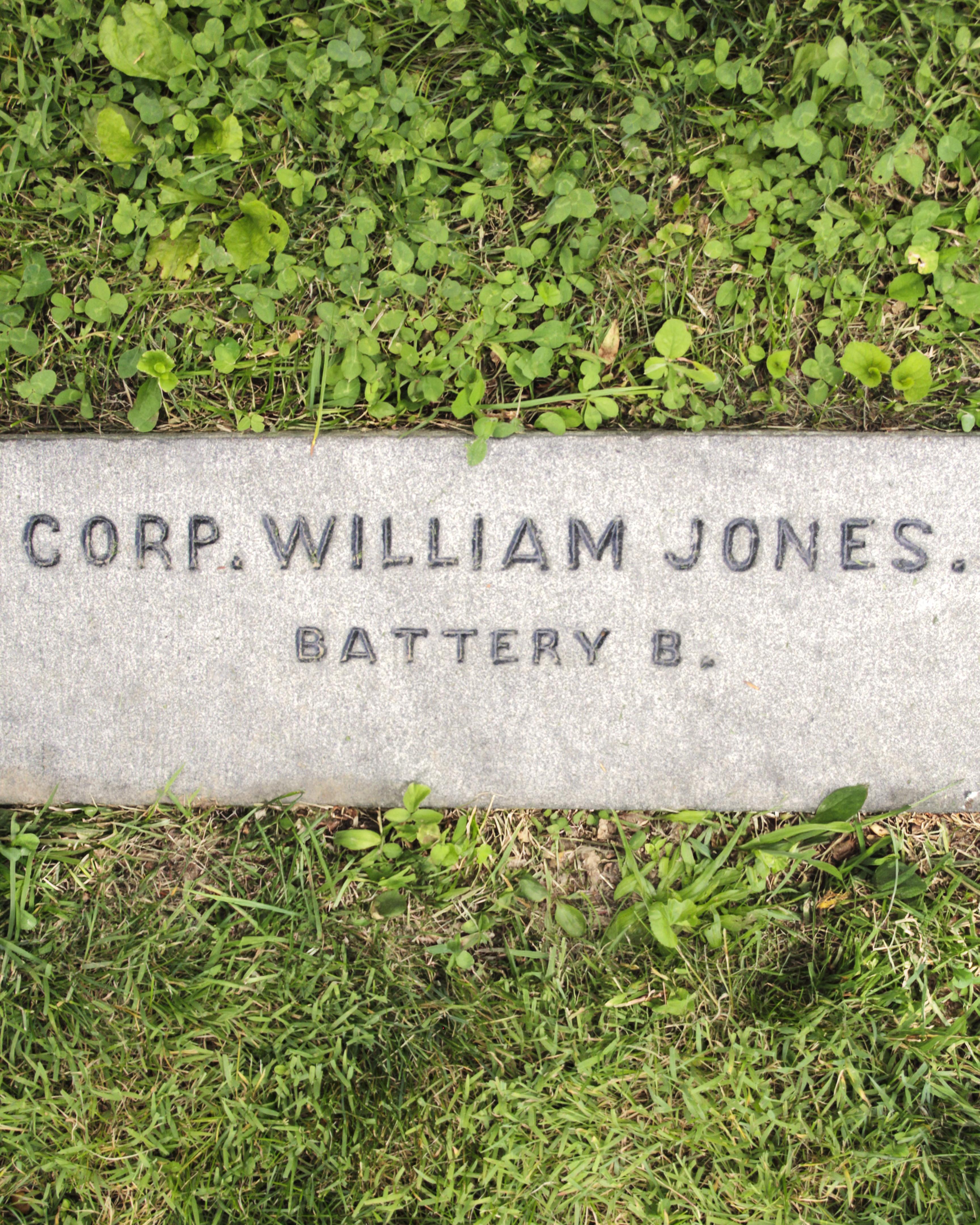 Gravestone of William Jones in Gettysburg National Cemetery