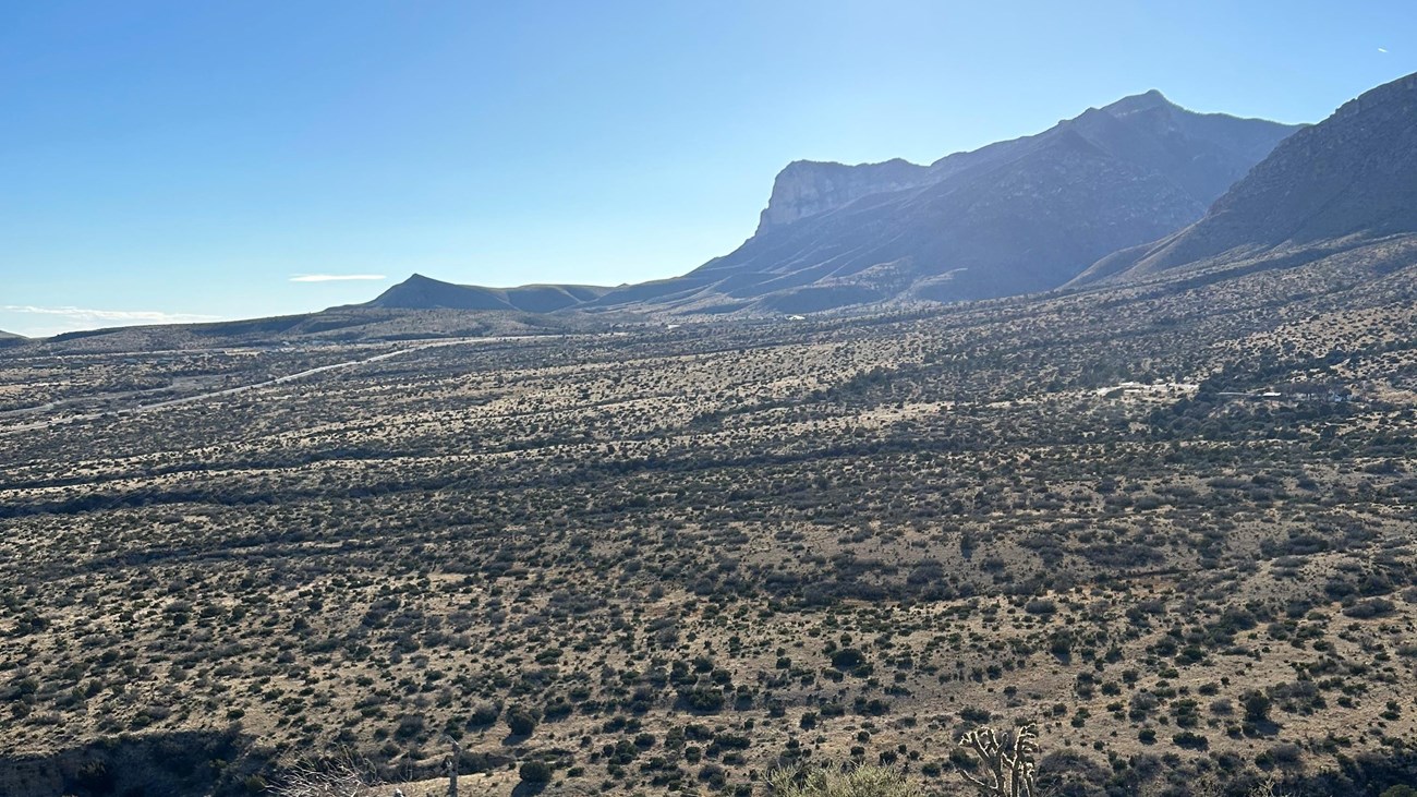A view of Guadalupe and El Capitan peaks from an off-trail vantage point. 
