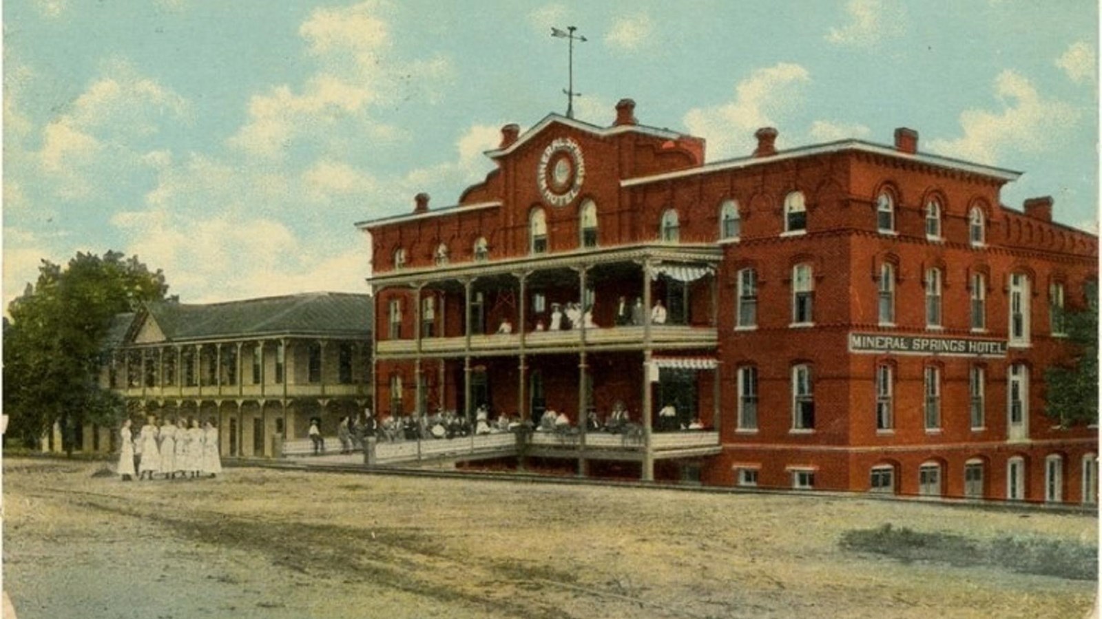 Color image of a brick building. 