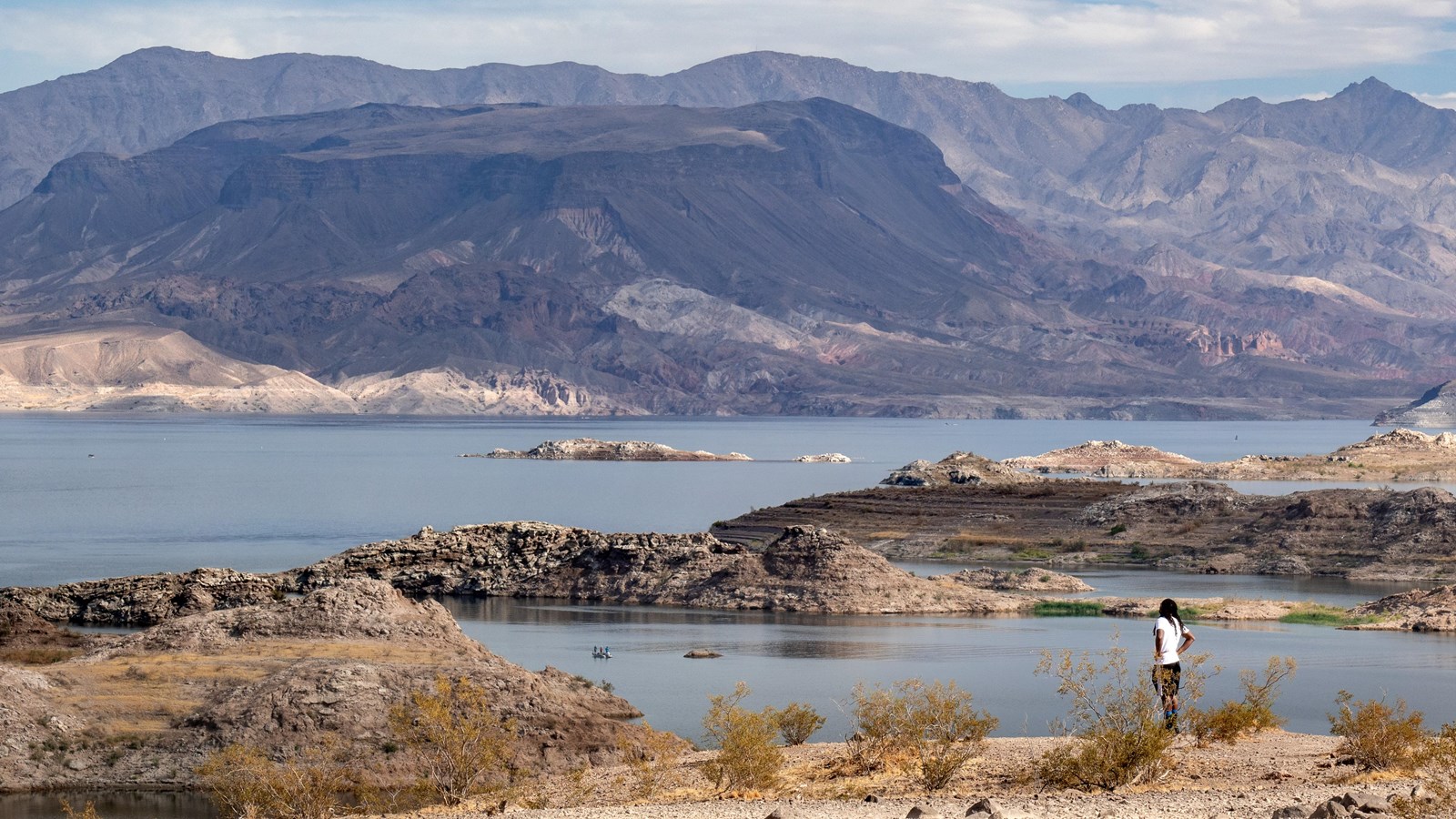 Desert and lake landscape