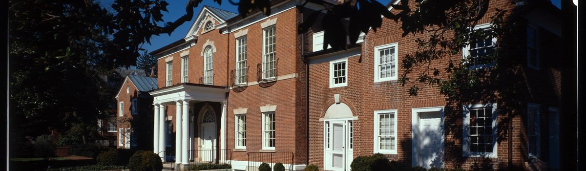 Color photo of exterior of Dumbarton House. 