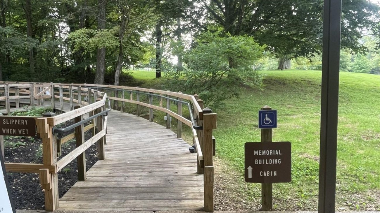 wooden boardwalk trailhead