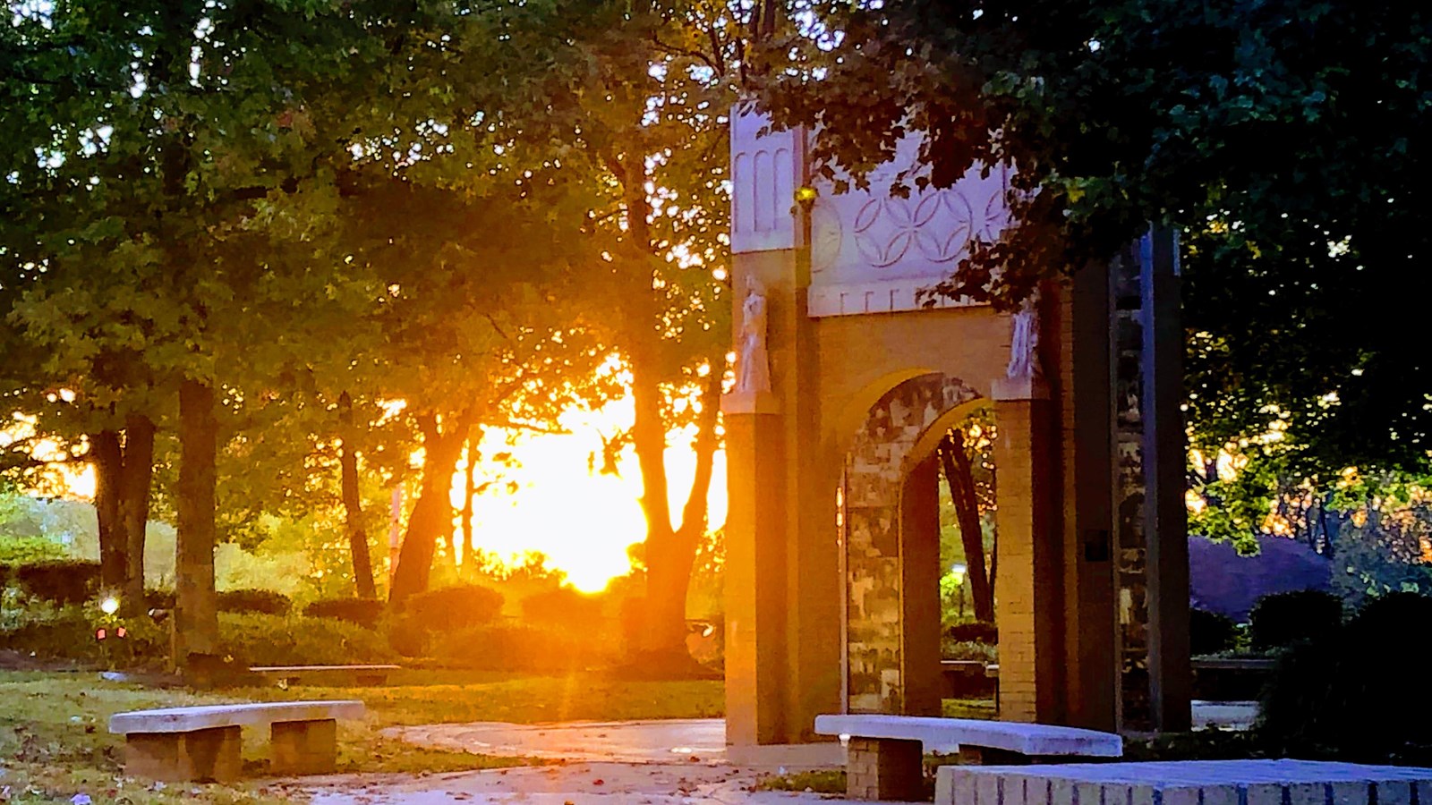 Commemorative Garden at dusk