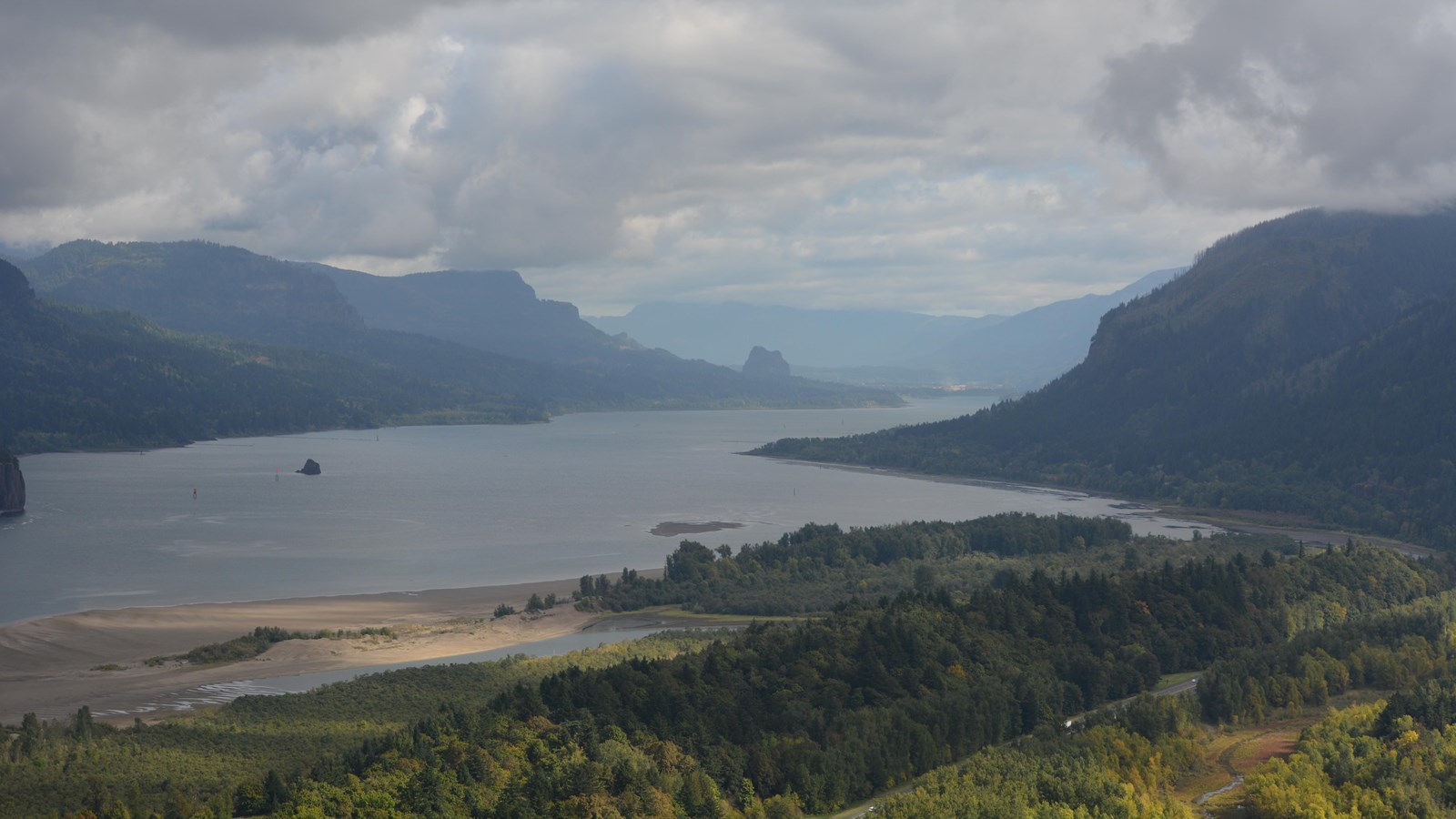 view from Crown Point of the Columbia River and the Columbia Gorge National Scenic Area