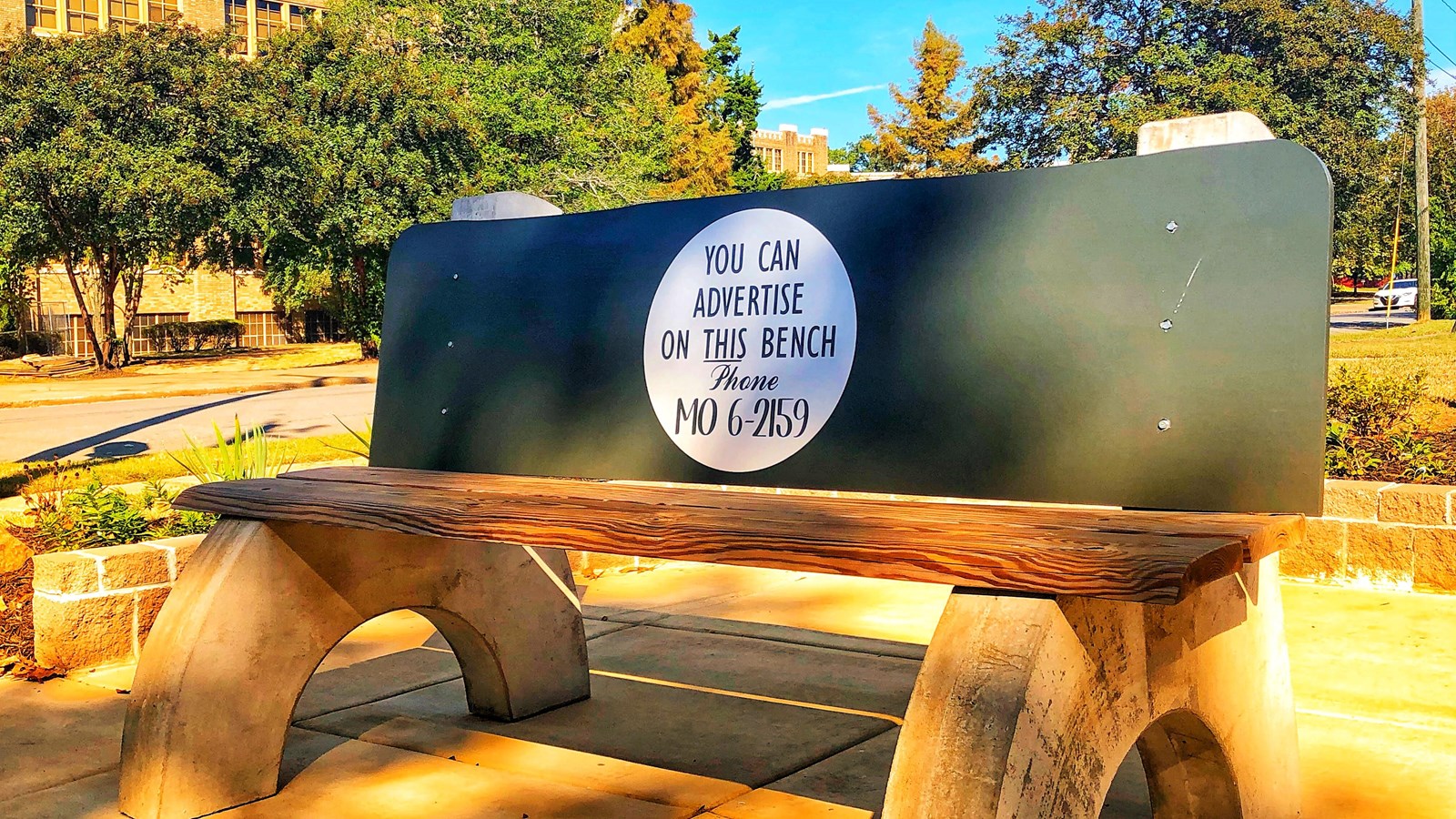 The Elizabeth Eckford Bus Bench, an outdoor contemplative exhibit by Central High School