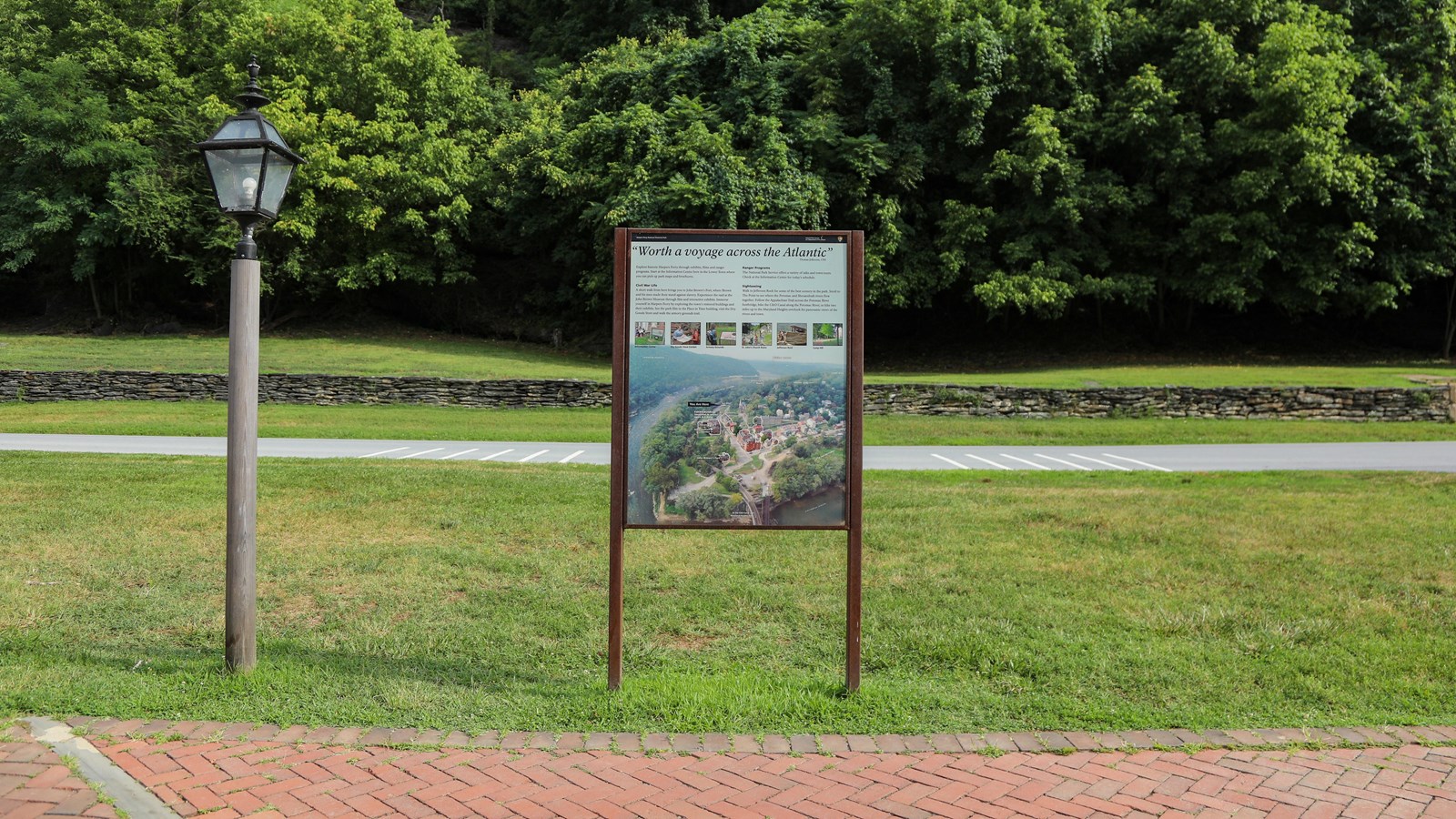 A kiosk sign with the title