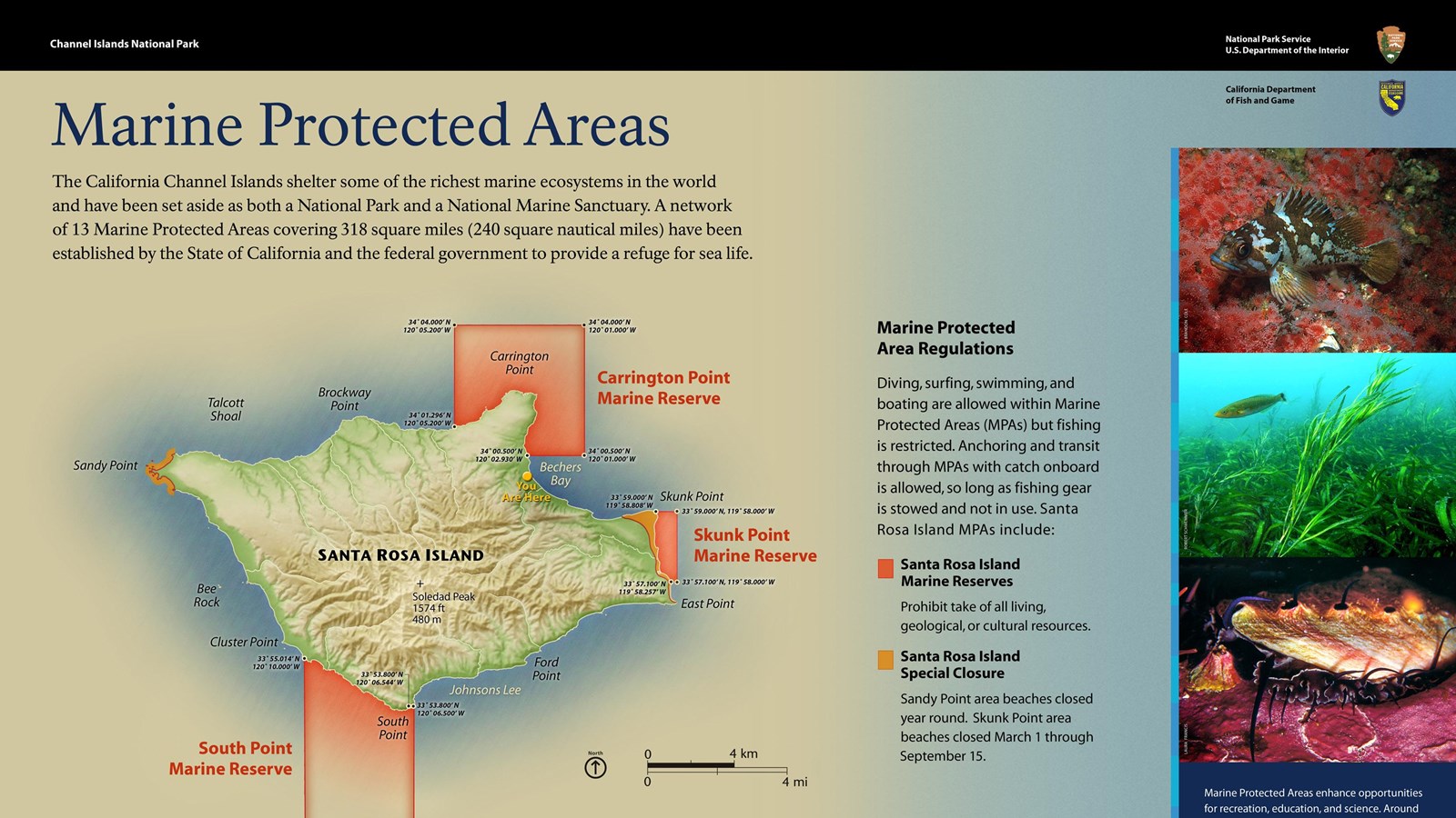 Graphic showing map of island with marine protected zones.