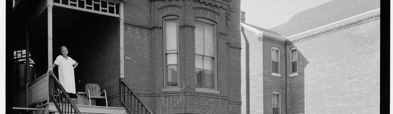 Black and white photo of the Mary Church Terrell house, circa 1933. 