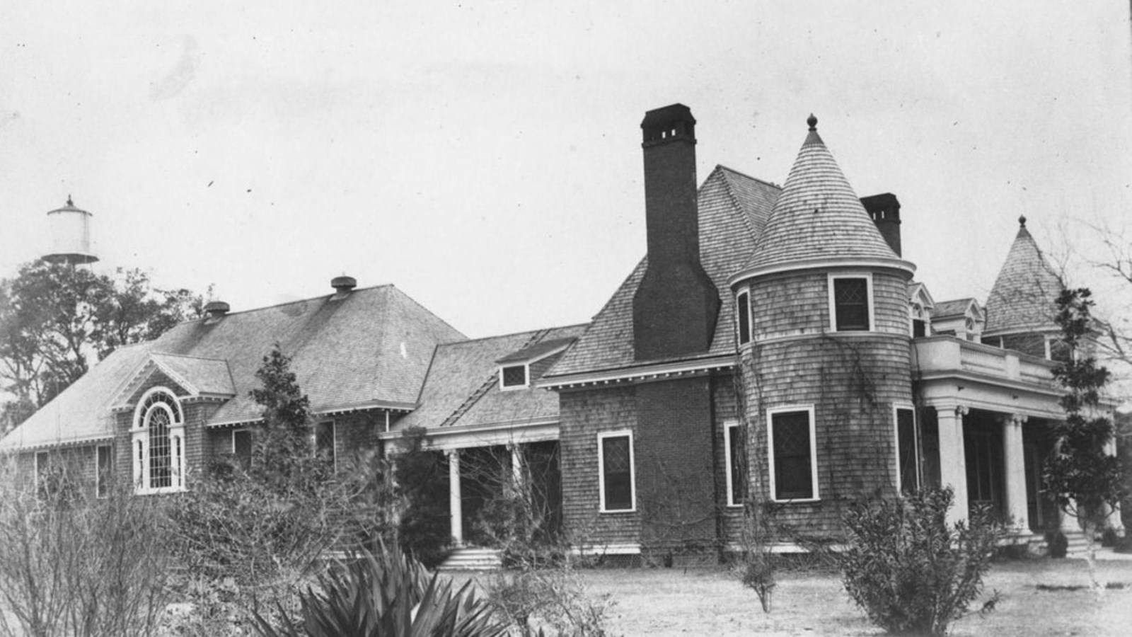 Historic photo of two-story Recreation Building