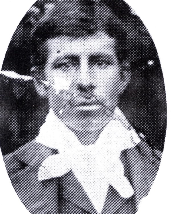 Black and white photo of Geronimo Segura from 1880.