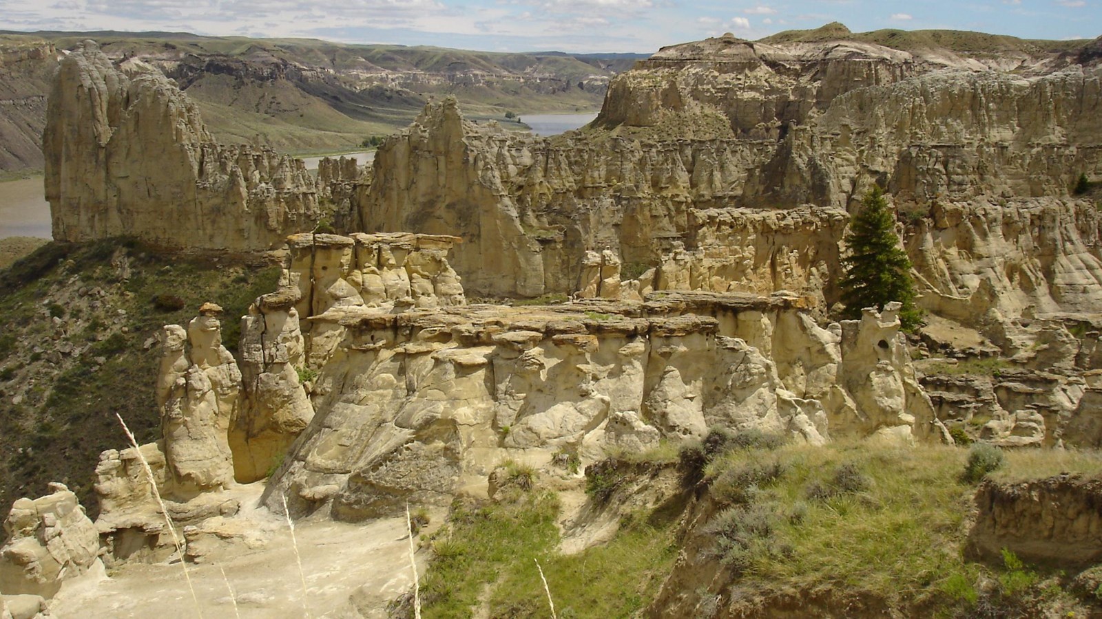 series of cliffs that are white and brown