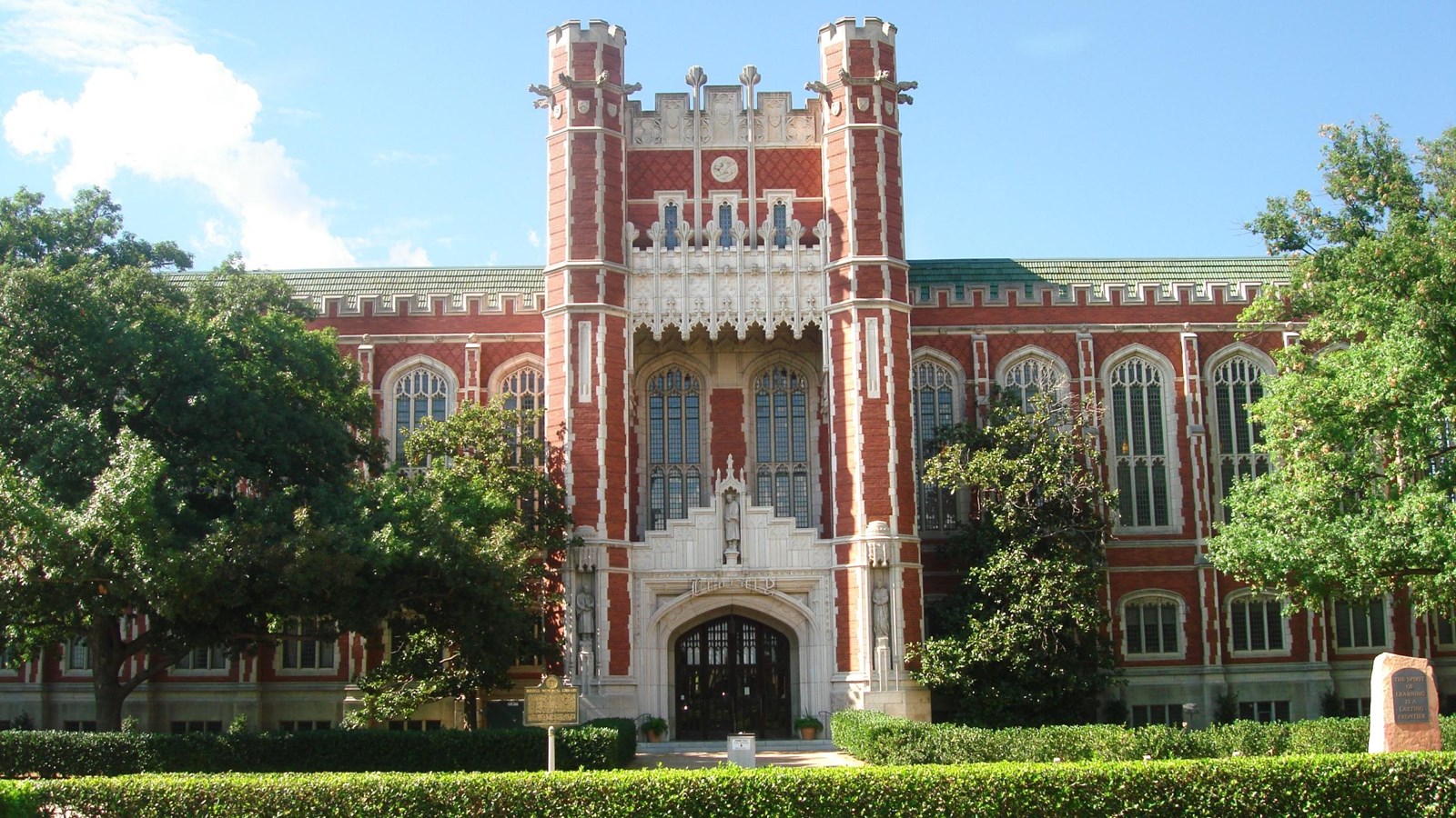 Ornate brick building. 