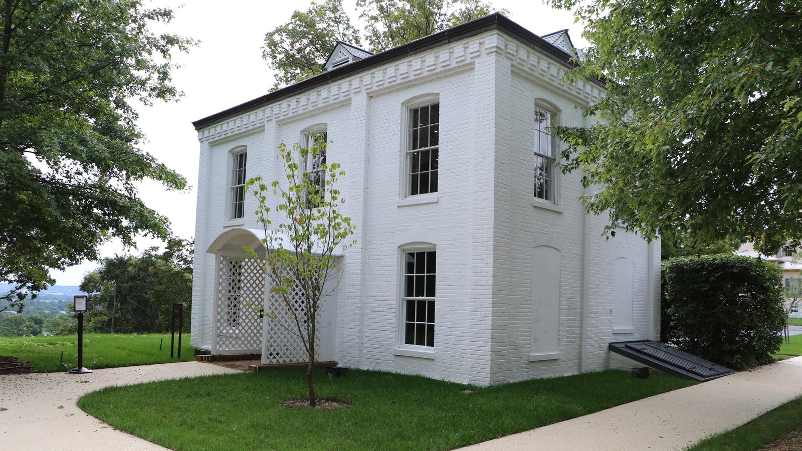 White two story building