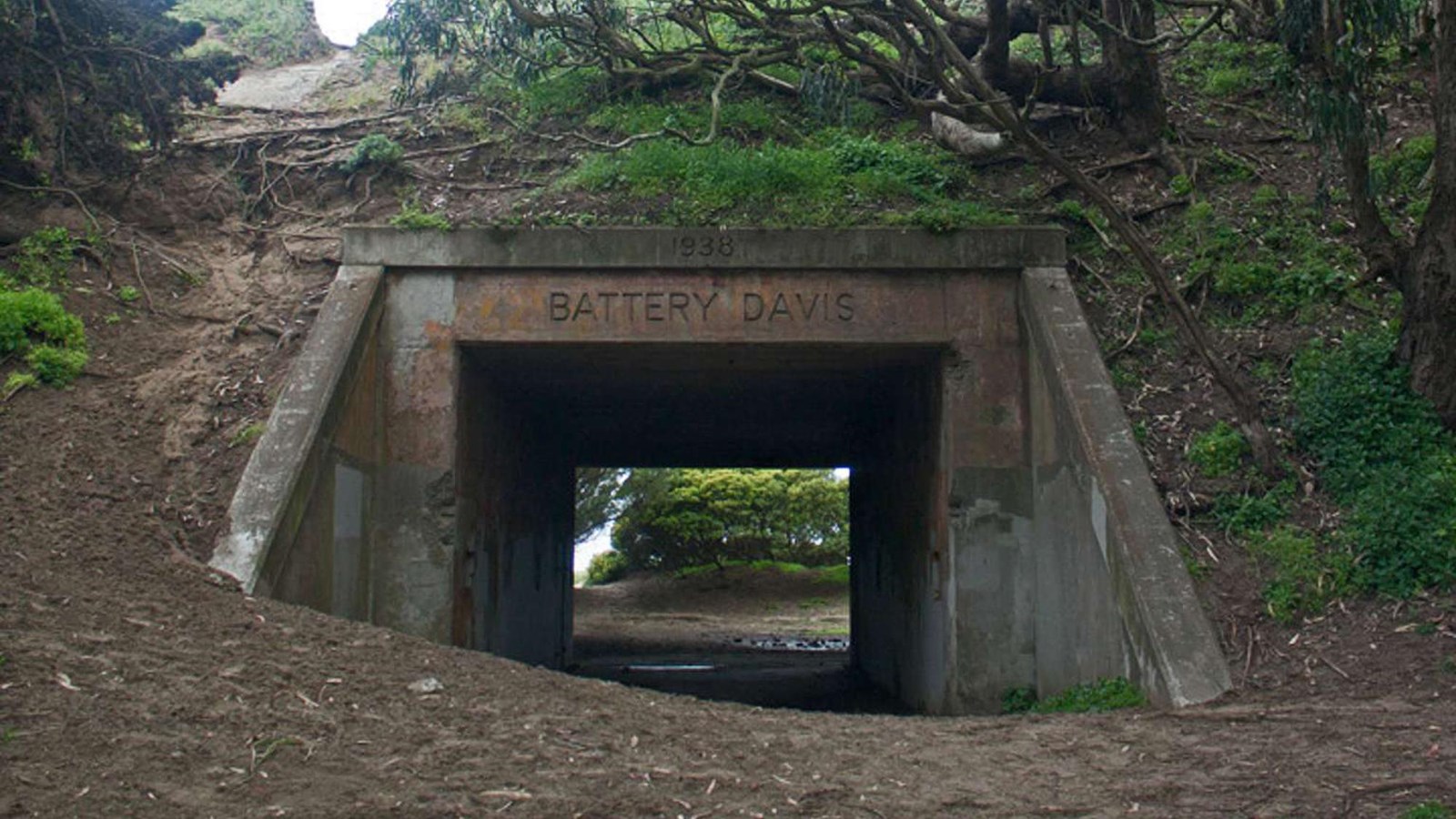 Tunnels leading to ammunition and powder magazines for Battery Davis today.