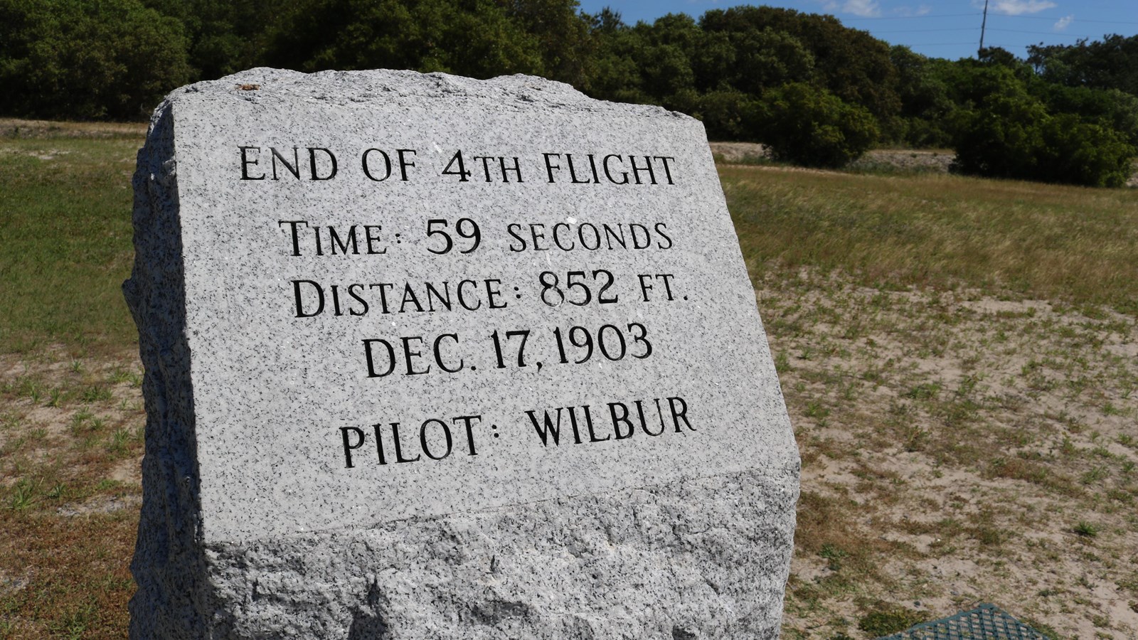 Granite marker, text: