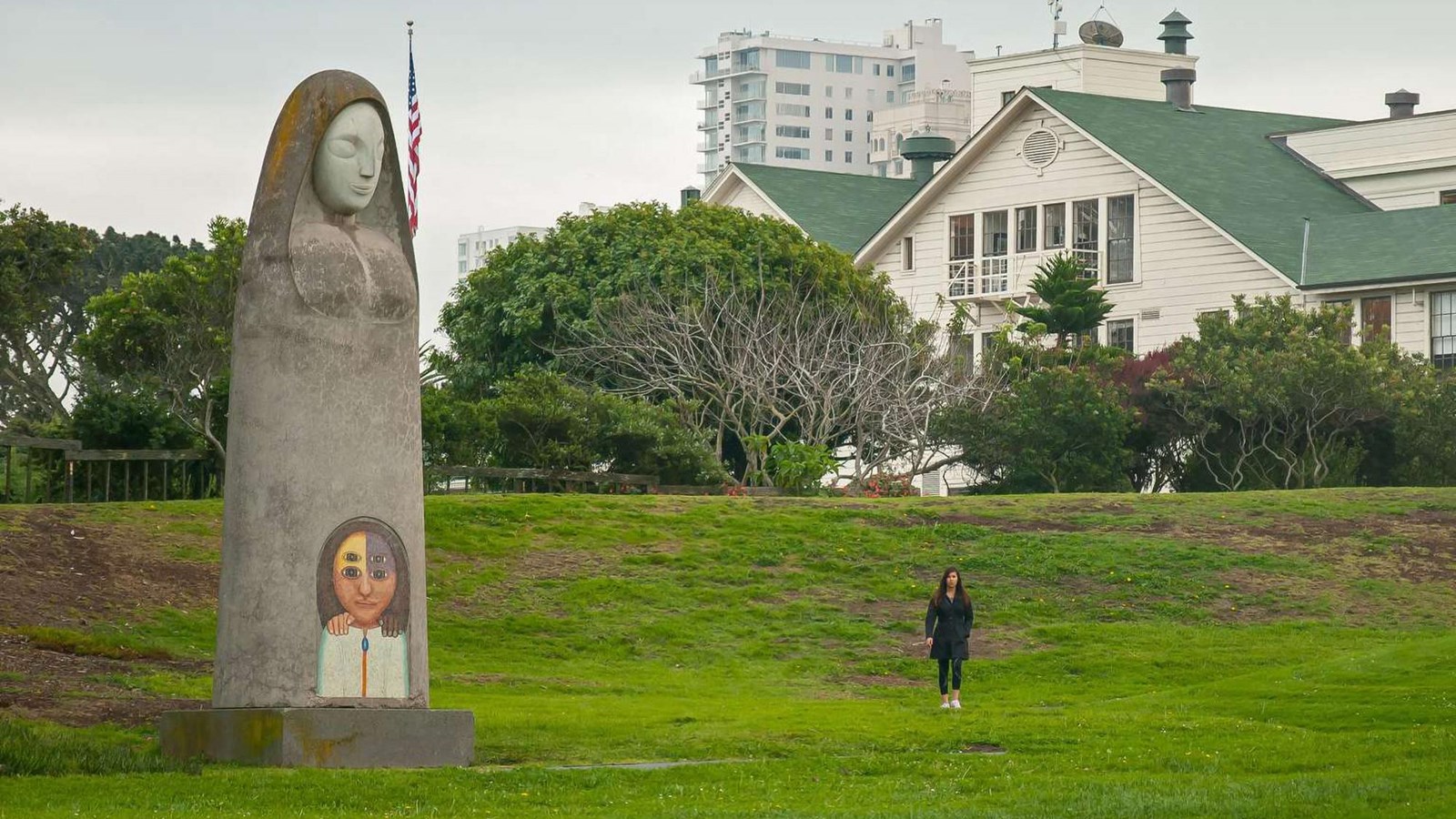 Beniamino Bufano\'s Madonna in Fort Mason\'s Great Meadow.