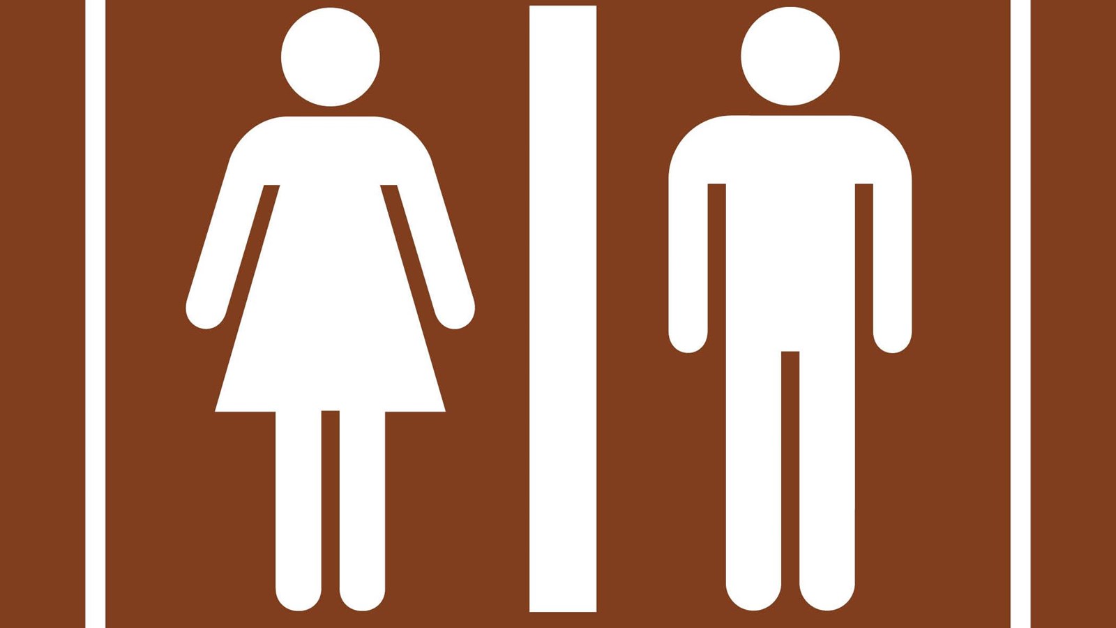 Universal drawing of man and woman signifying bathroom.
