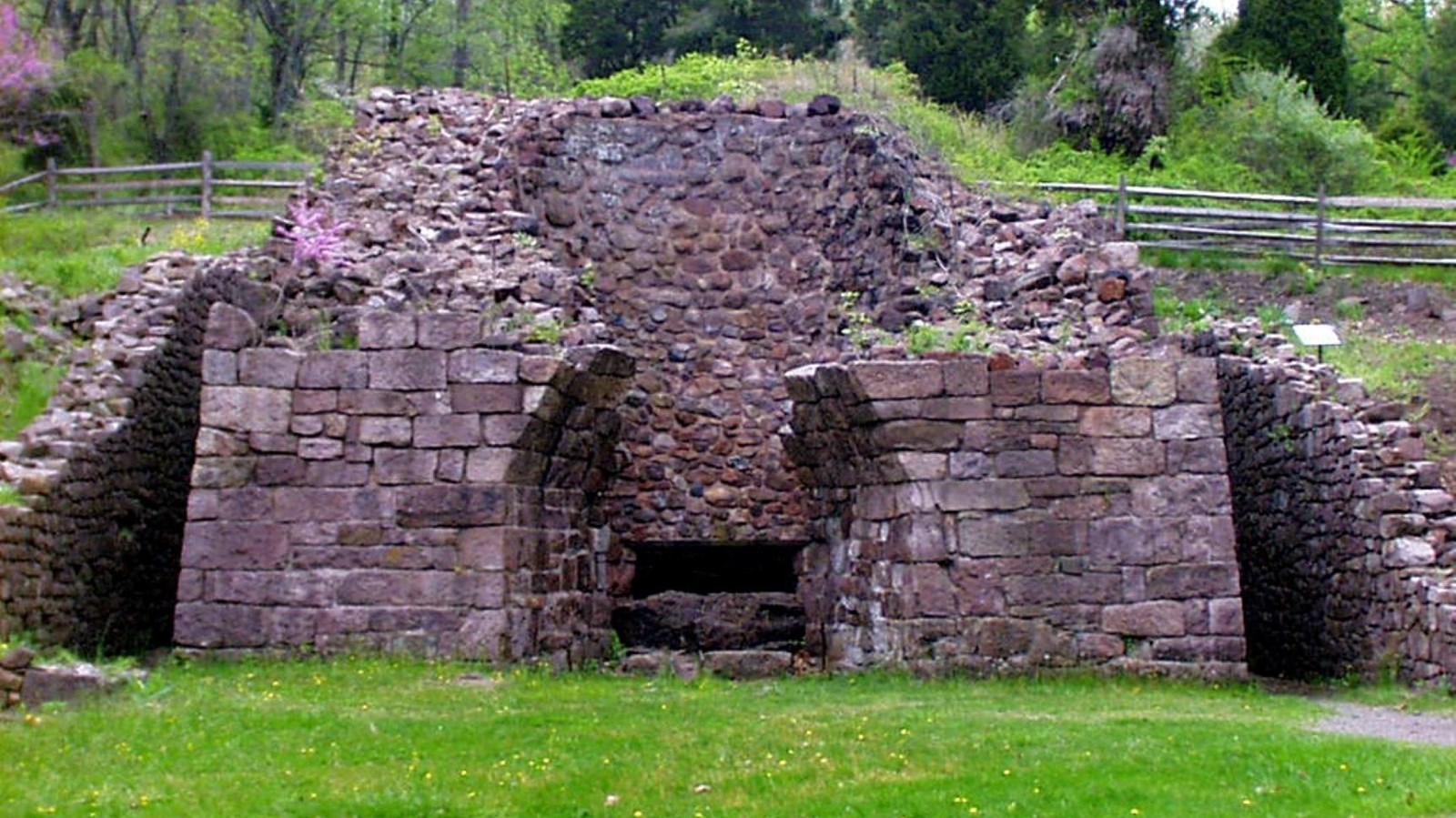 large stone ruins with open front and center