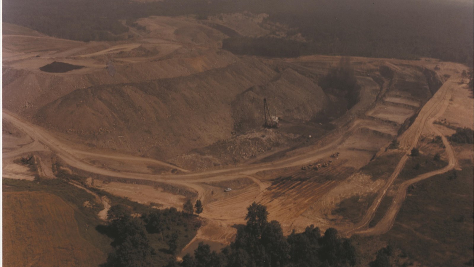 Blasting taking place from when the site was a surface coal mine.