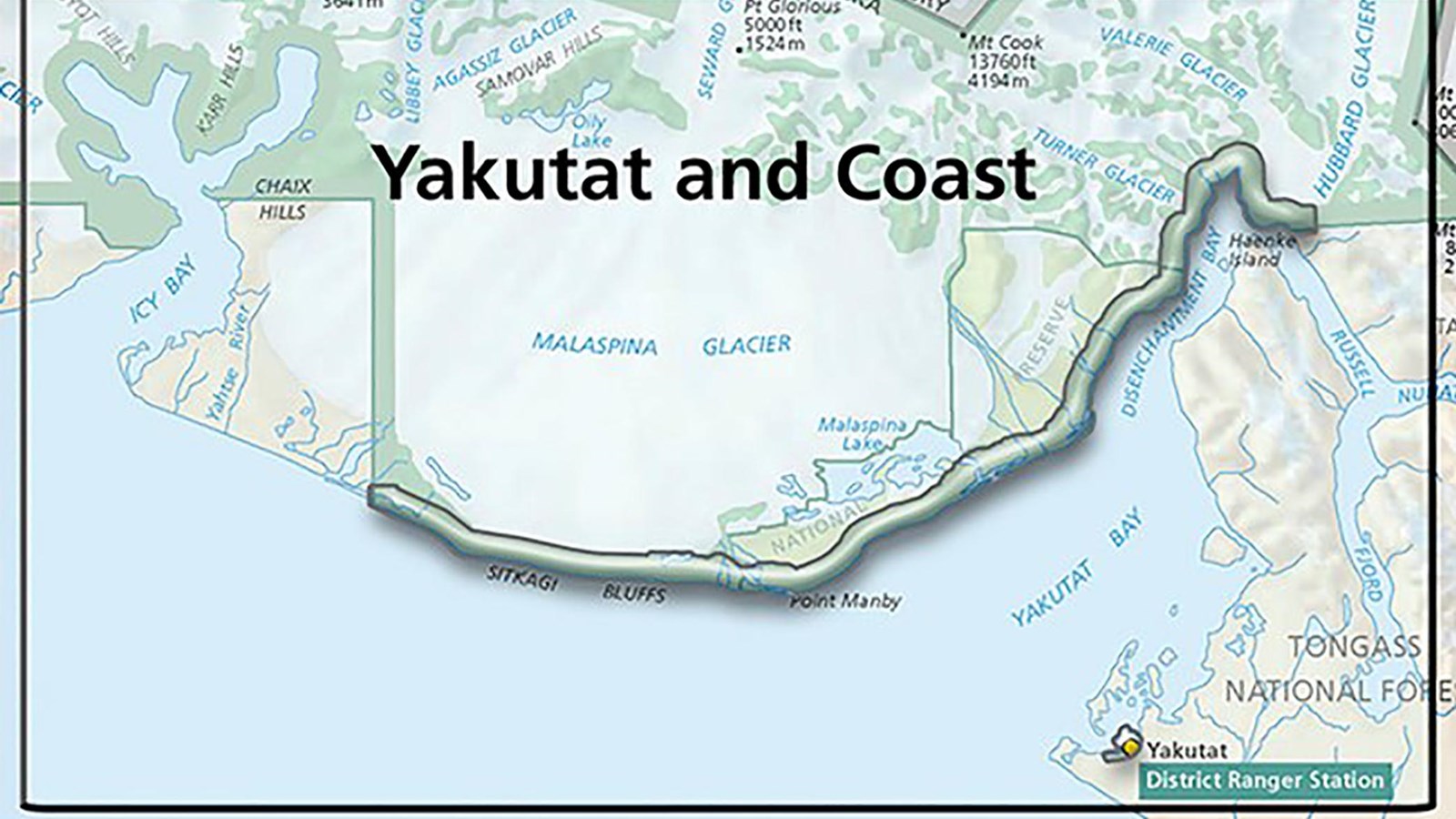 Yakutat coastal map