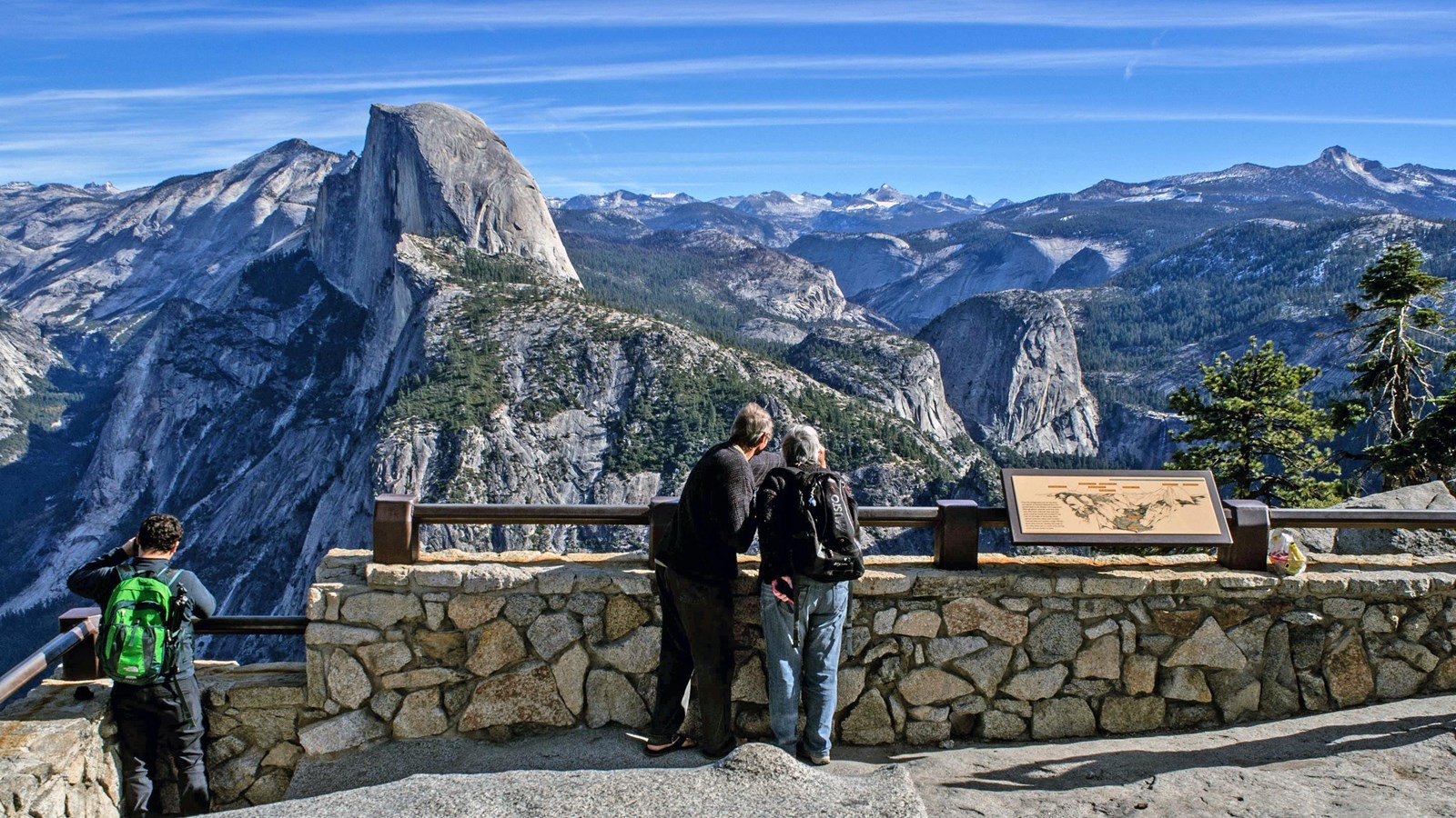 Visitors at Glacier Point enjoying the view