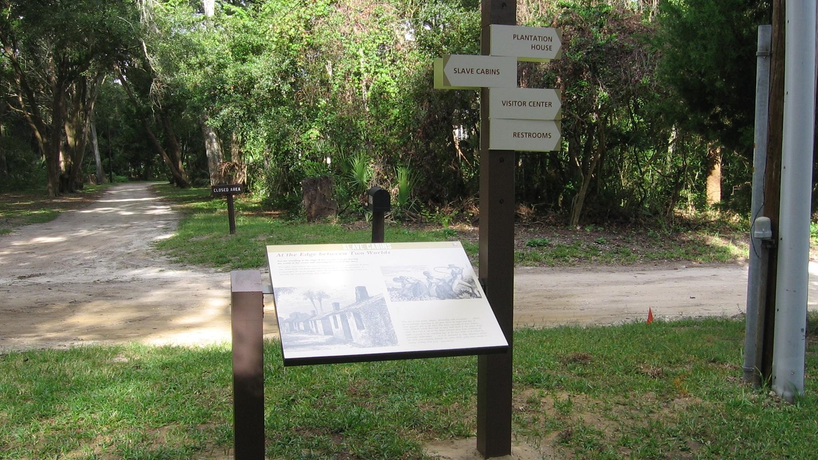 a wayside exhibit and directional sign 