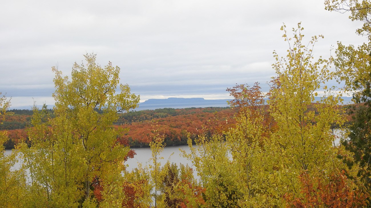 View of Lake Desor in the autumn on Isle Royale National Park