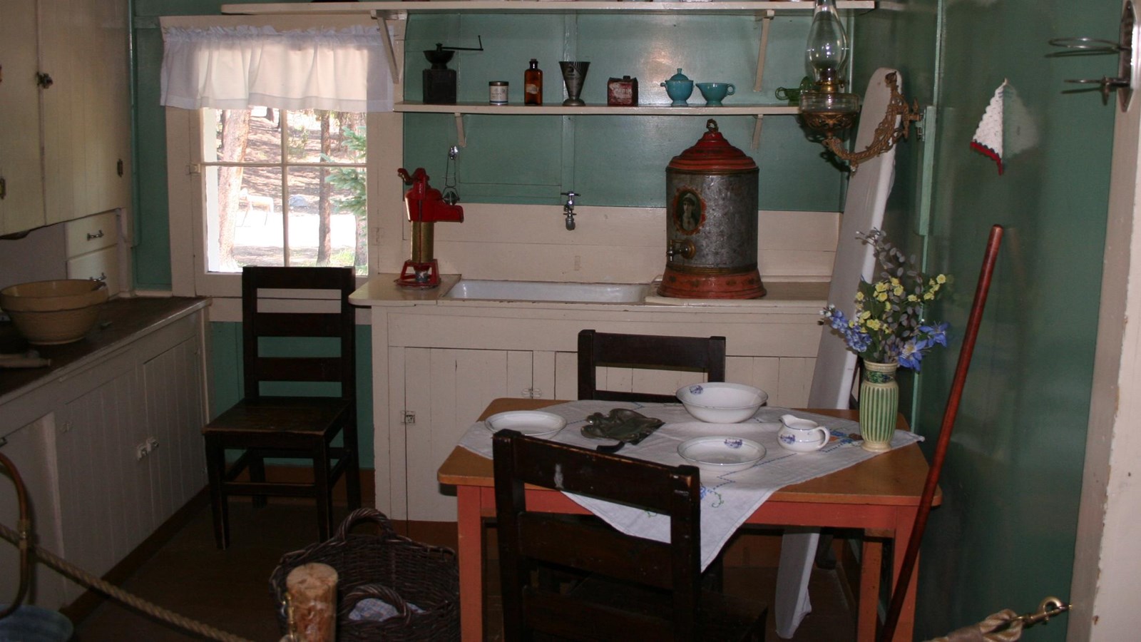 View of the inside of the kitchen of the Mama Cabin