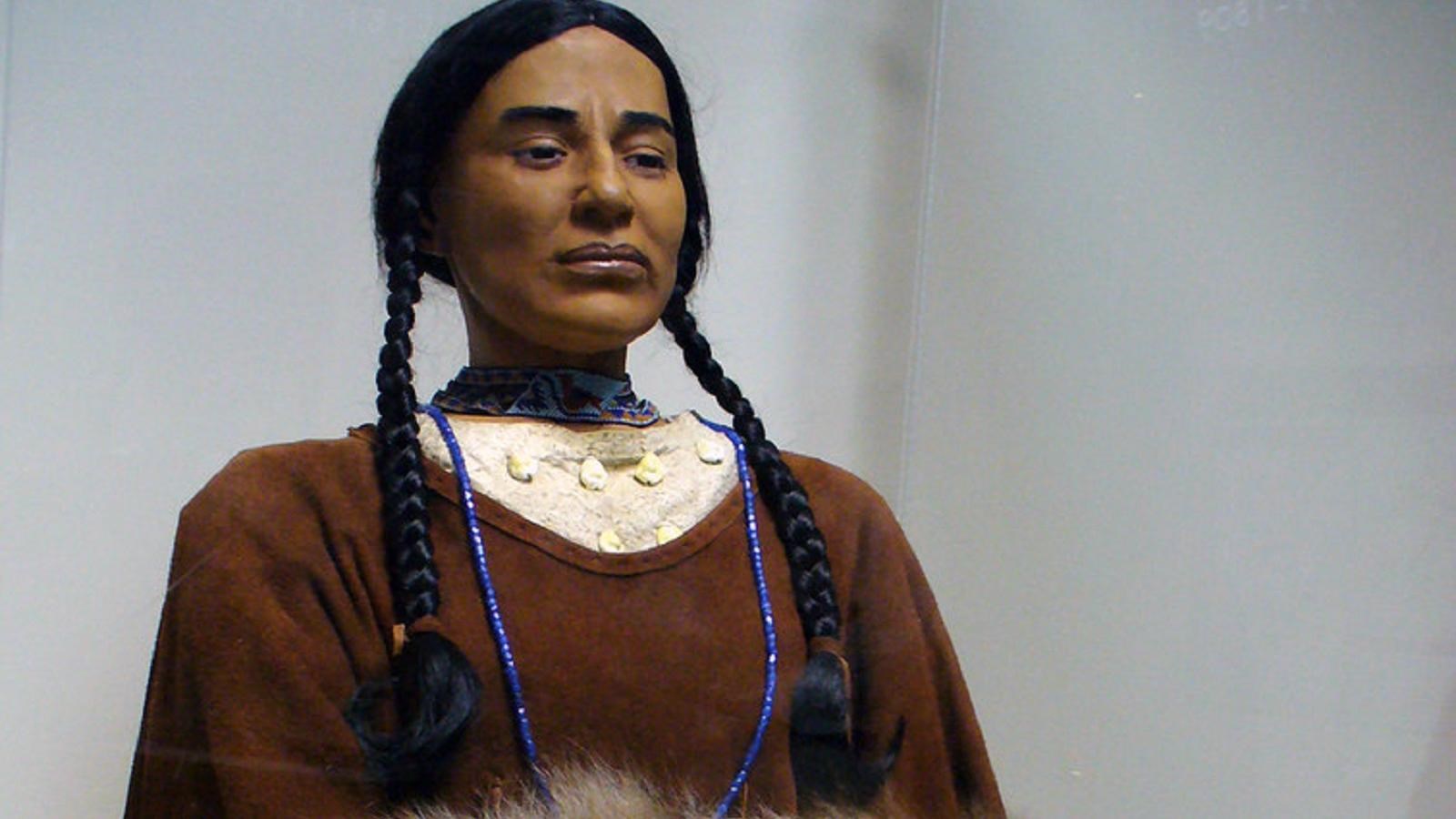 a mannequin of Sacajawea from a museum exhibit
