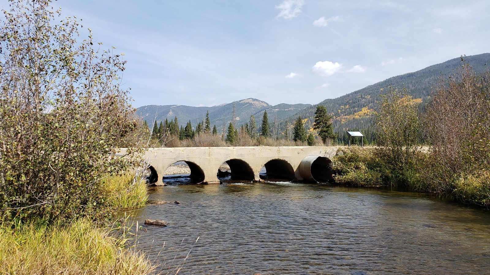 View of the bridge over the Colorado River to the Holzwarth Historic Site