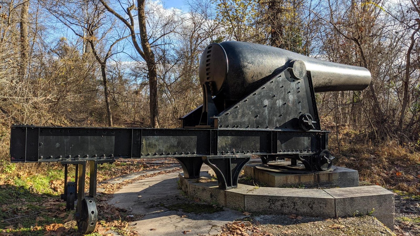 A very large black cannon