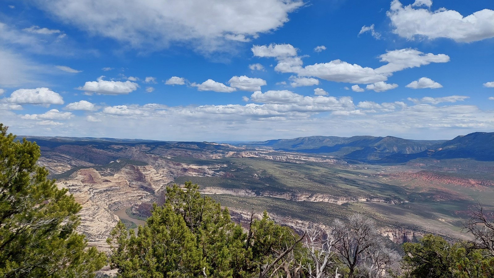 An open plateau with a sandstone canyon working its way through.