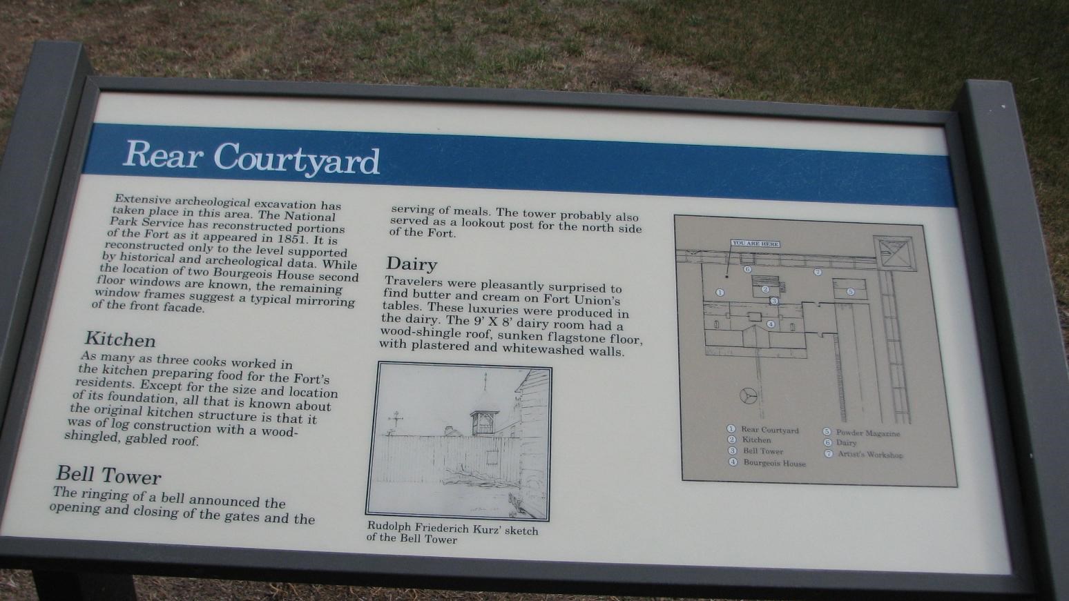 Exhibit is surrounded by whitewashed walls, the rear of the VC and the ghosted Kitchen.