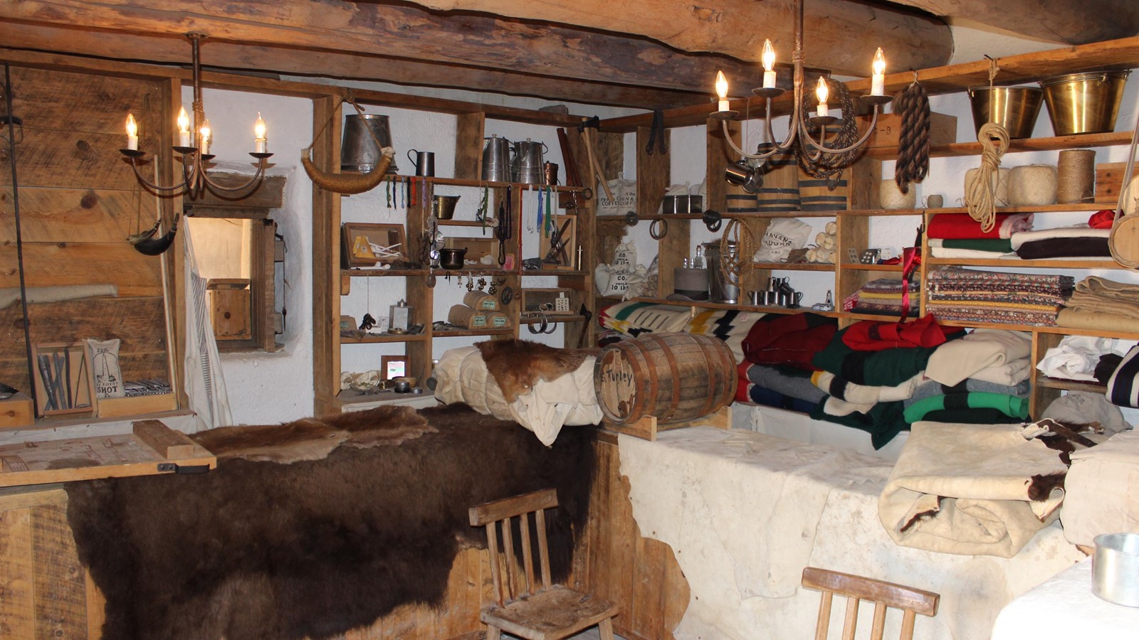 A room full of 19th century trade goods.