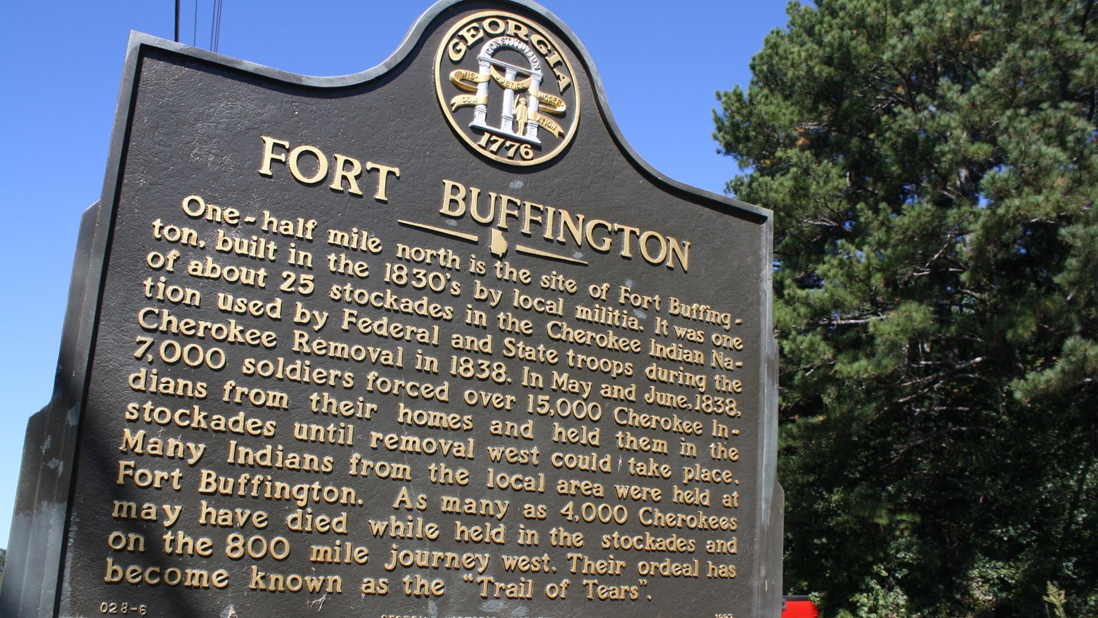 Georgia Historic Marker at the site of Fort Buffington