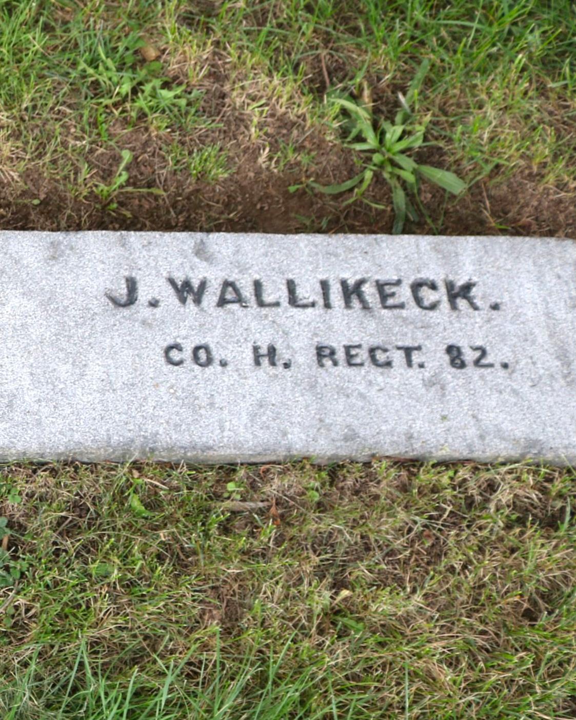 Gravestone of J. Wallikeck in Gettysburg National Cemetery