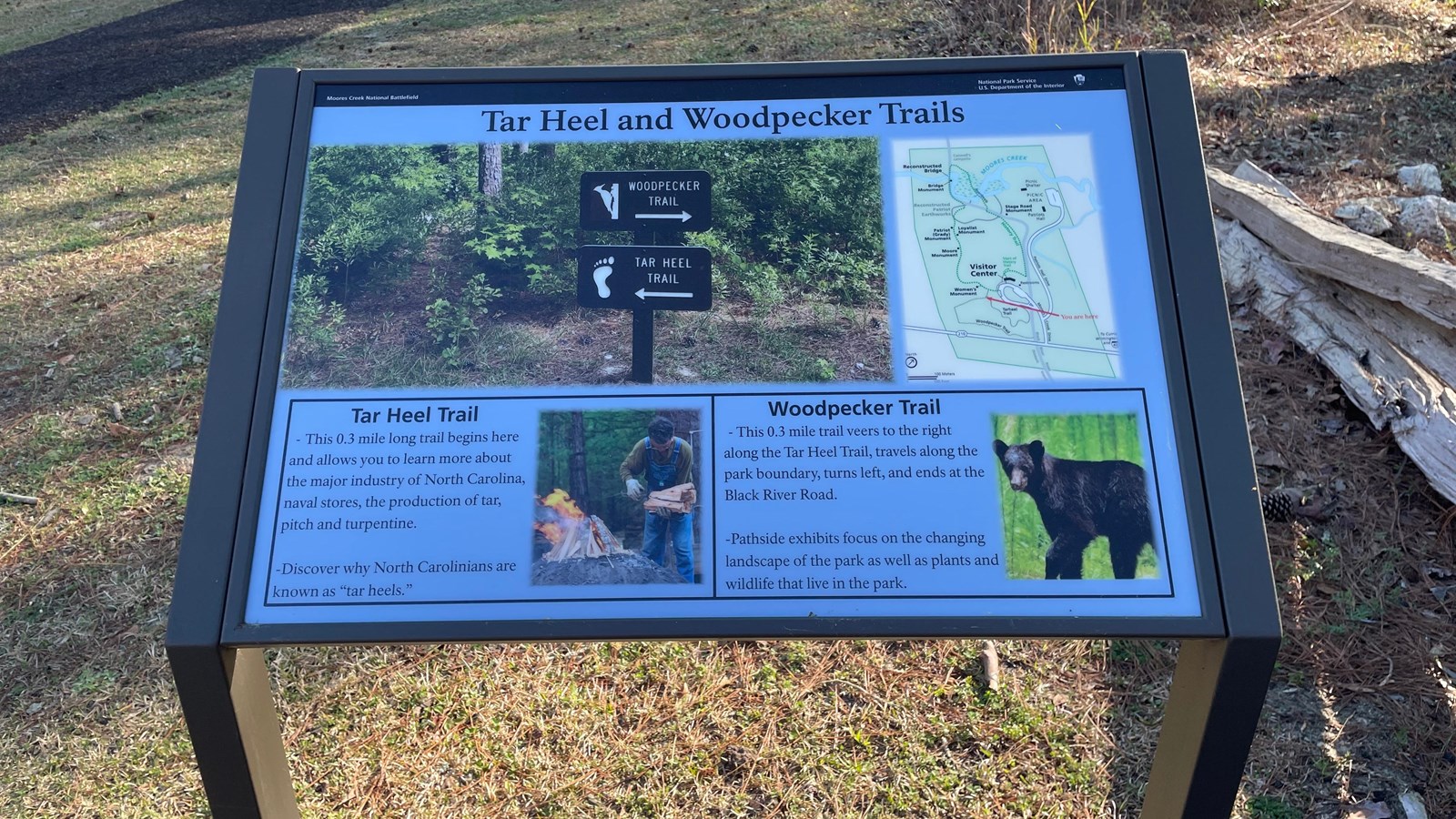 The Tar Heel and Woodpecker Trail wayside exhibit