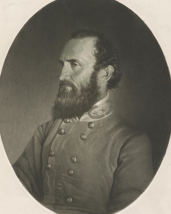 A bearded man in military dress sits for an engraved 1860s black and white print portrait.