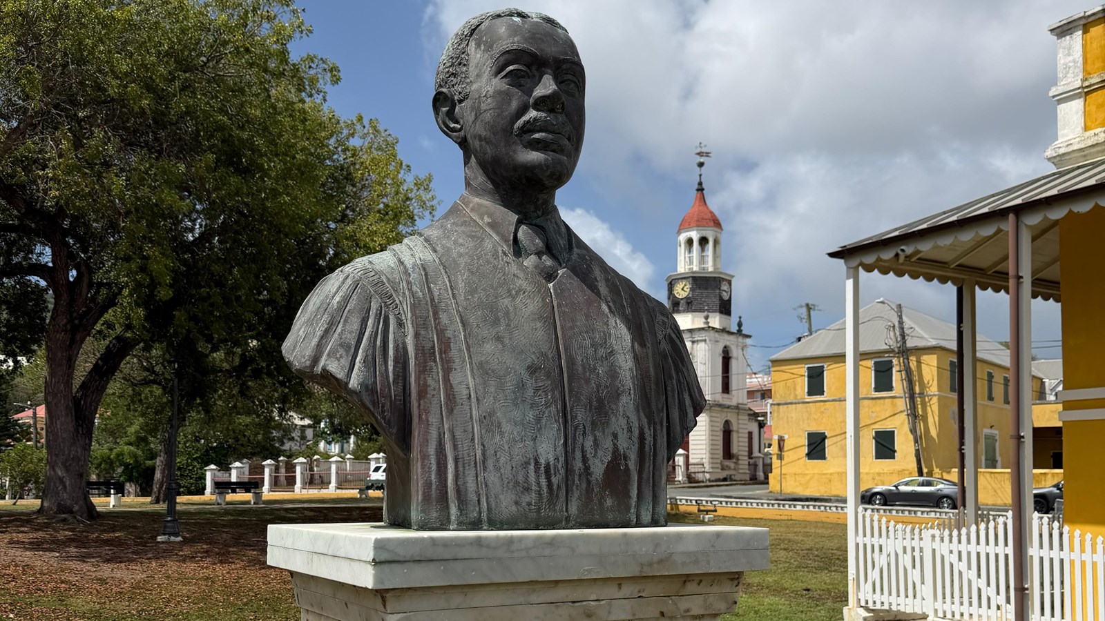 A bust of D. Hamilton Jackson