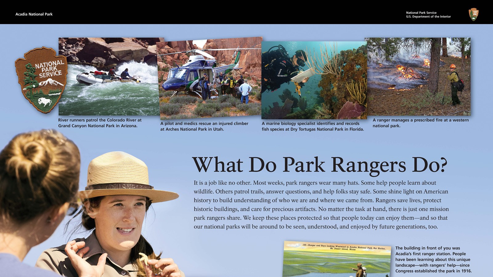 Title: What Do Park Rangers Do? Various images of park rangers.