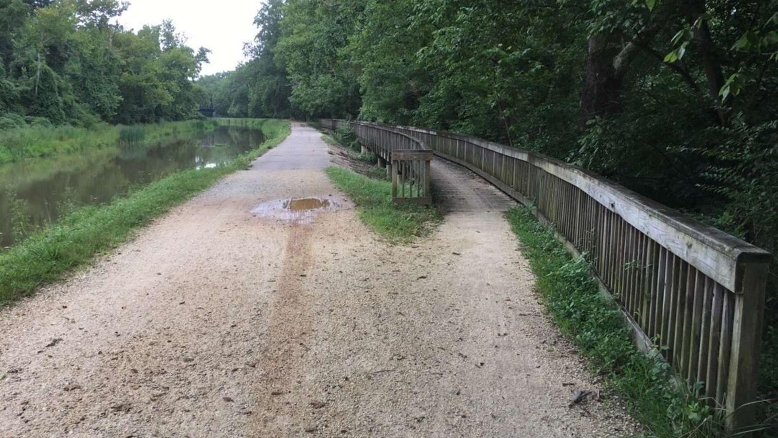 A dirt road sits next to the C&O Canal